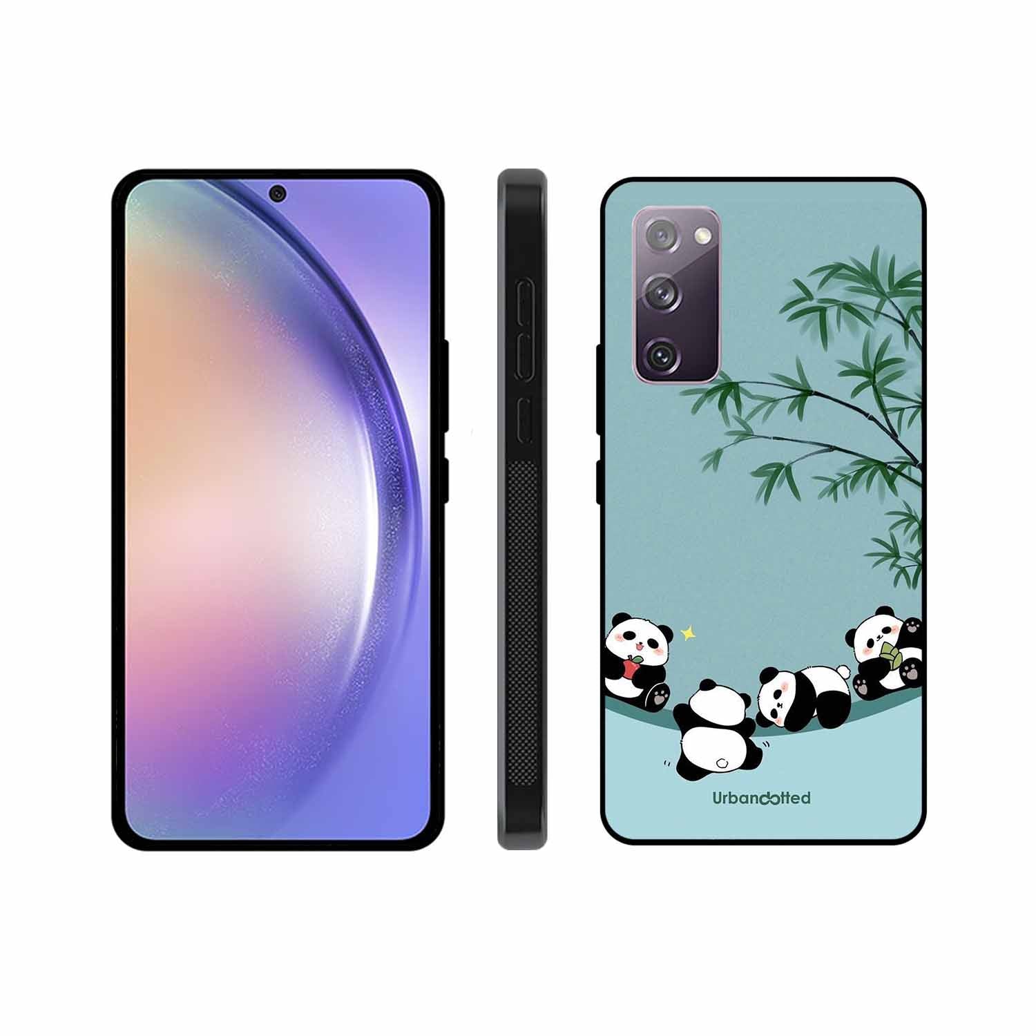 Cute Resting Pandas Glass Case For Samsung S20 FE