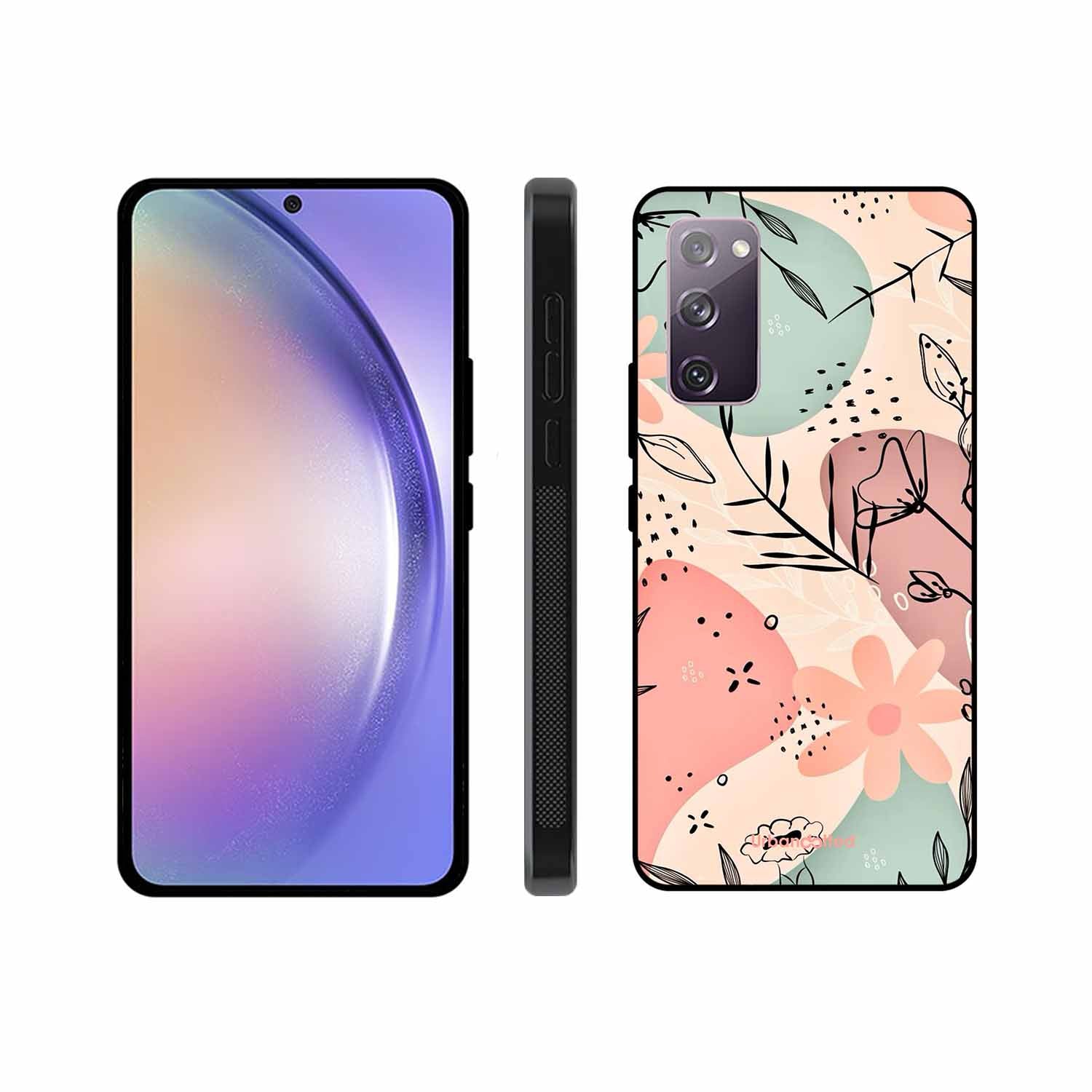 Abstract Floral Glass Case For Samsung S20 FE