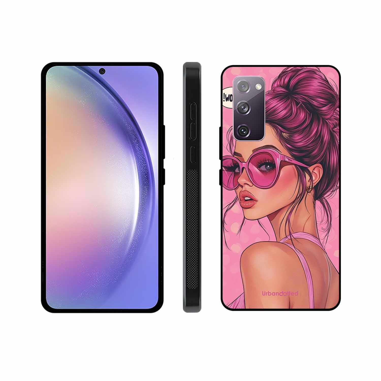 Retro Sunglasses Girl Glass Case For Samsung S20 FE