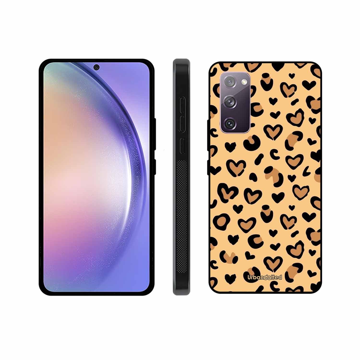 Native Animal Print Hearts Glass Case For Samsung S20 FE