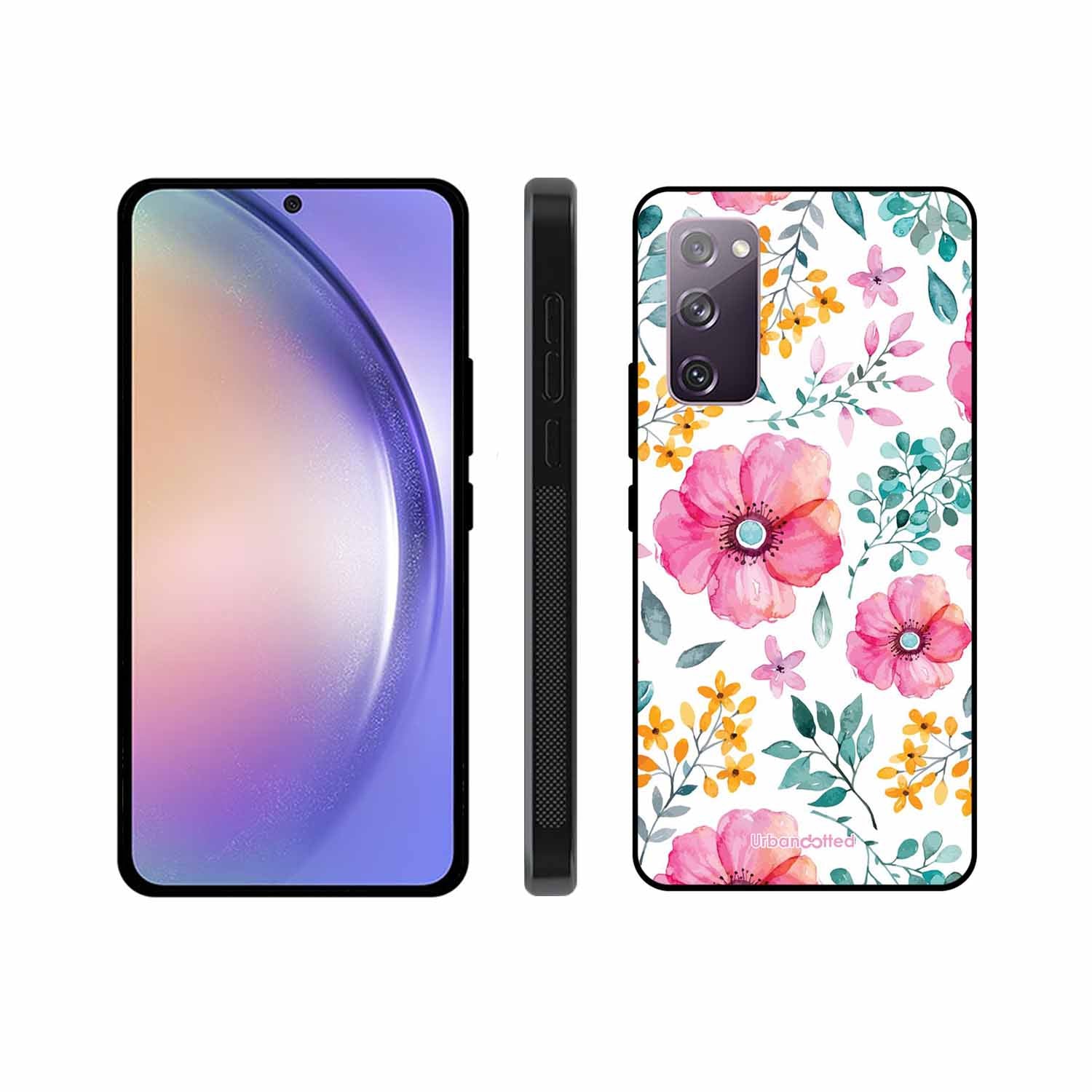True Blue Wildflower Glass Case For Samsung S20 FE