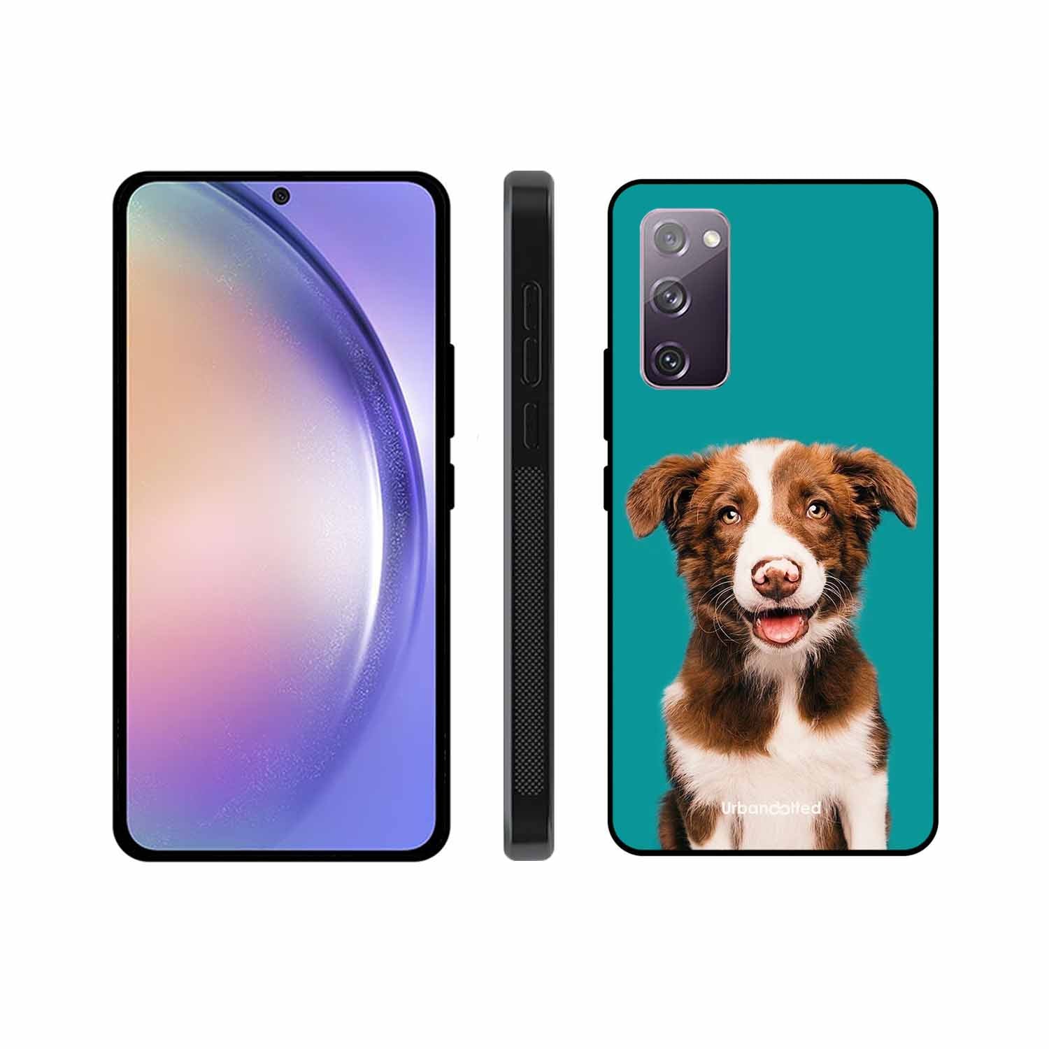 Smiling Dog Portrait Glass Case For Samsung S20 FE