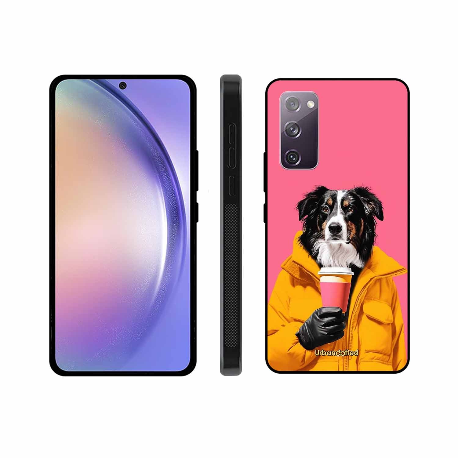 Trendy Dog with Drink Glass Case For Samsung S20 FE