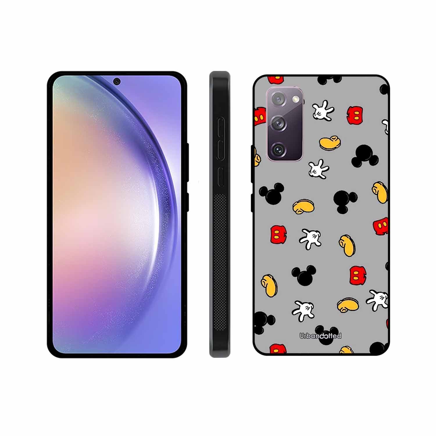 Whimsical Mouse Pattern Glass Case For Samsung S20 FE