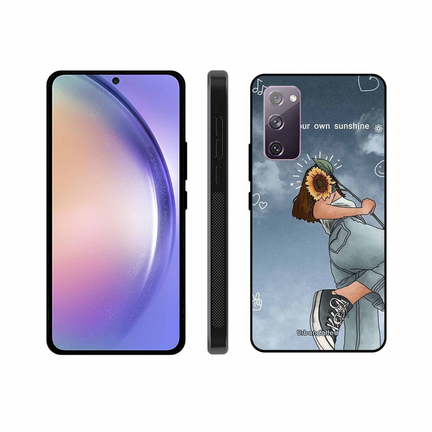 Girl with Sunflower Crown Glass Case For Samsung S20 FE