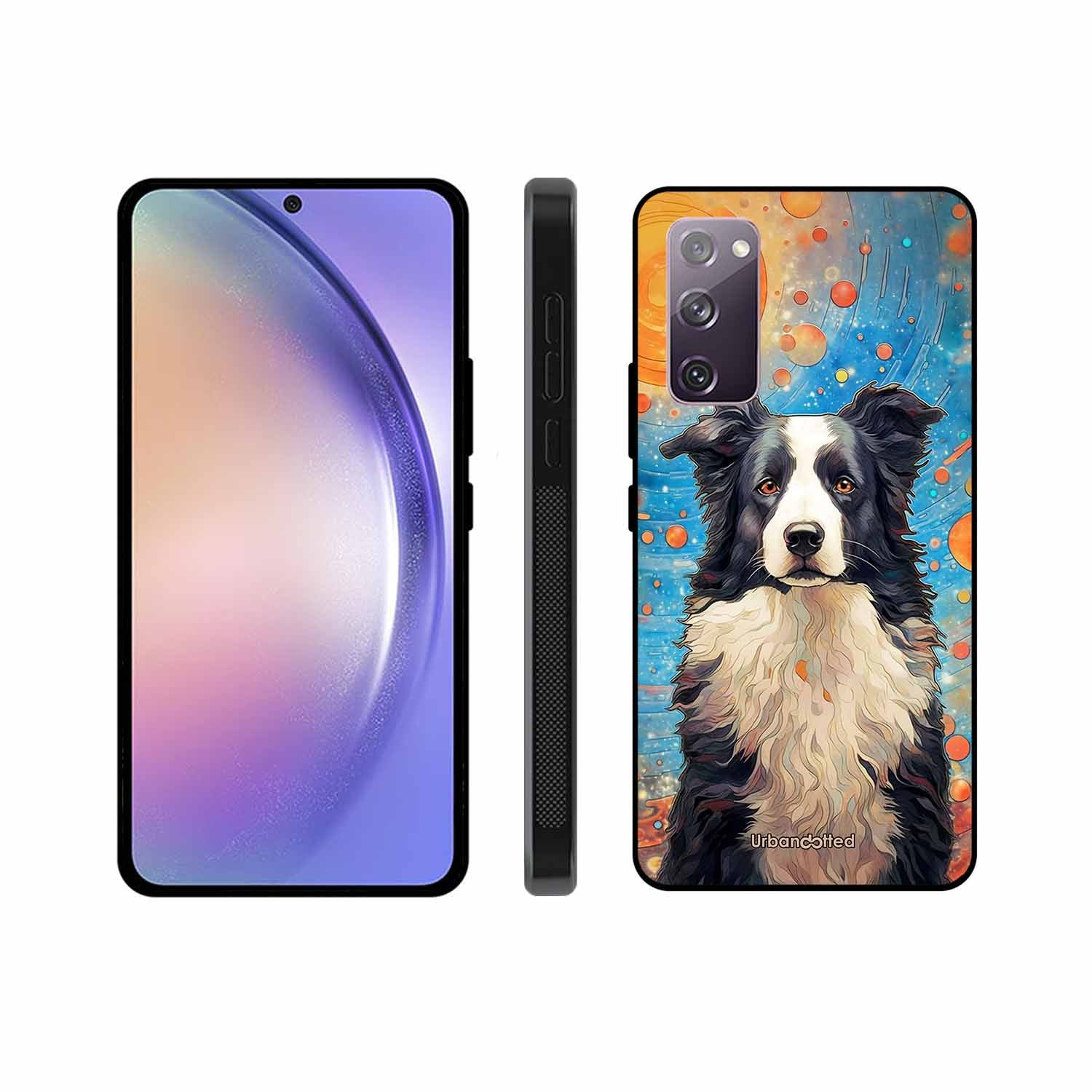 Artistic Dog Illustration Glass Case For Samsung S20 FE