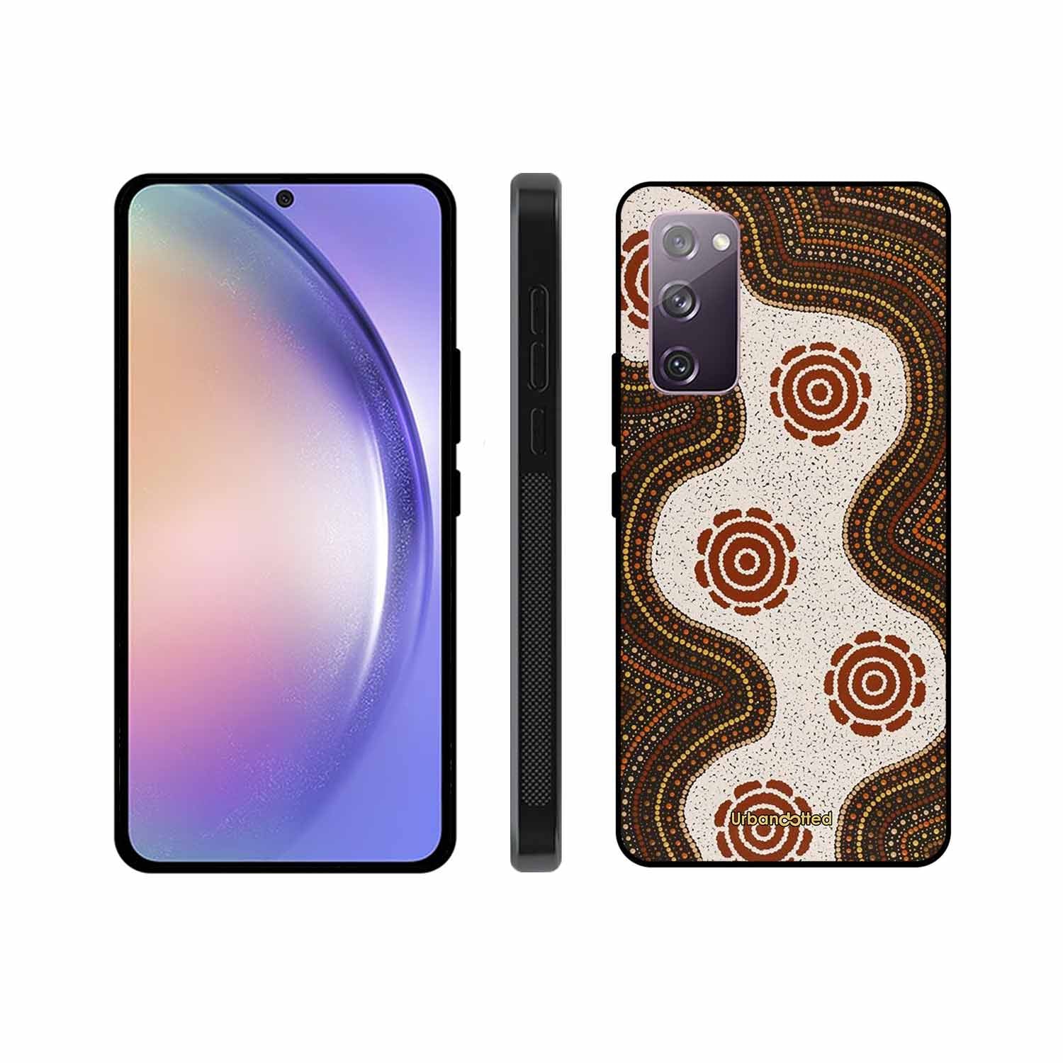Aboriginal Dot Art Flow Glass Case For Samsung S20 FE