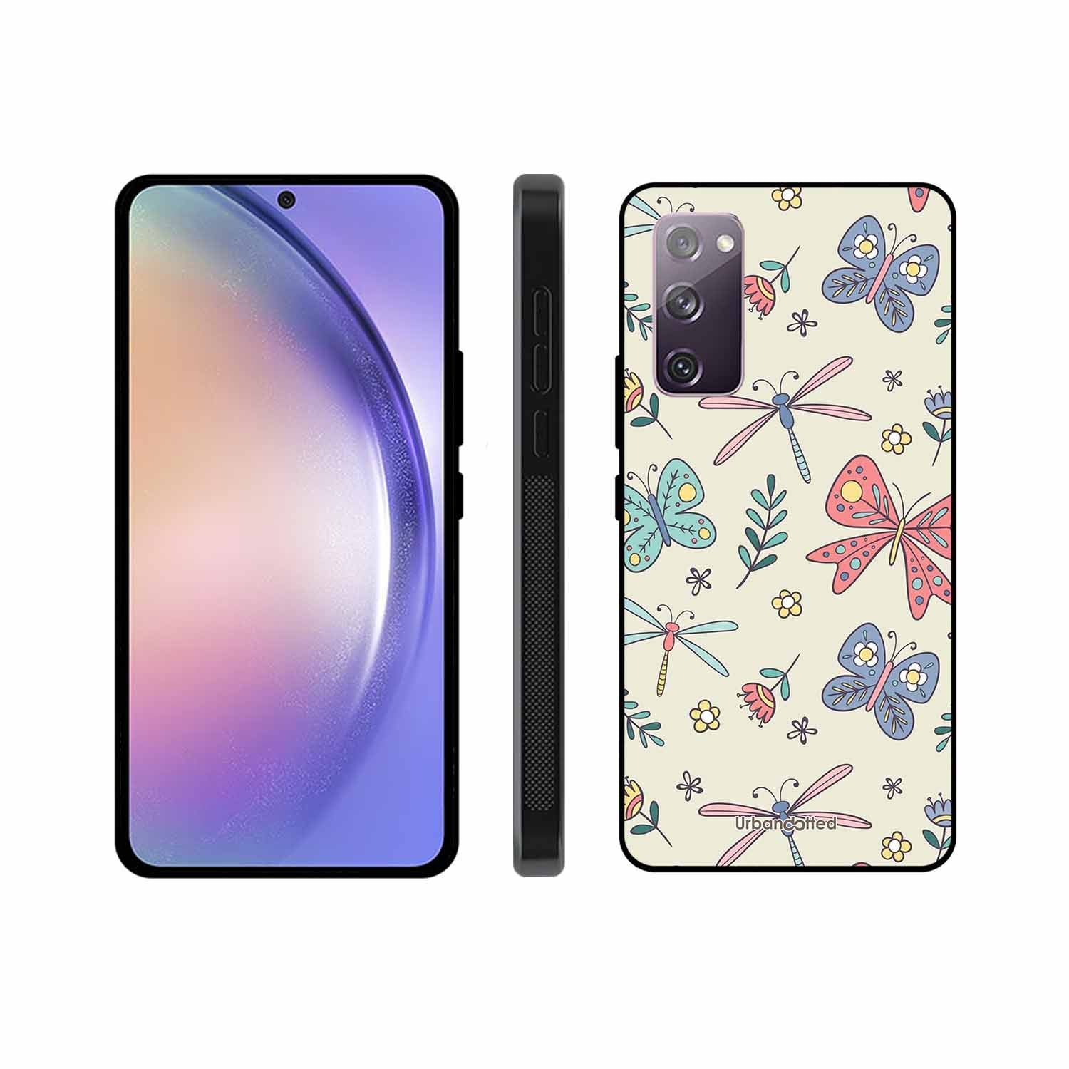 Butterfly and Dragonfly Garden Glass Case For Samsung S20 FE