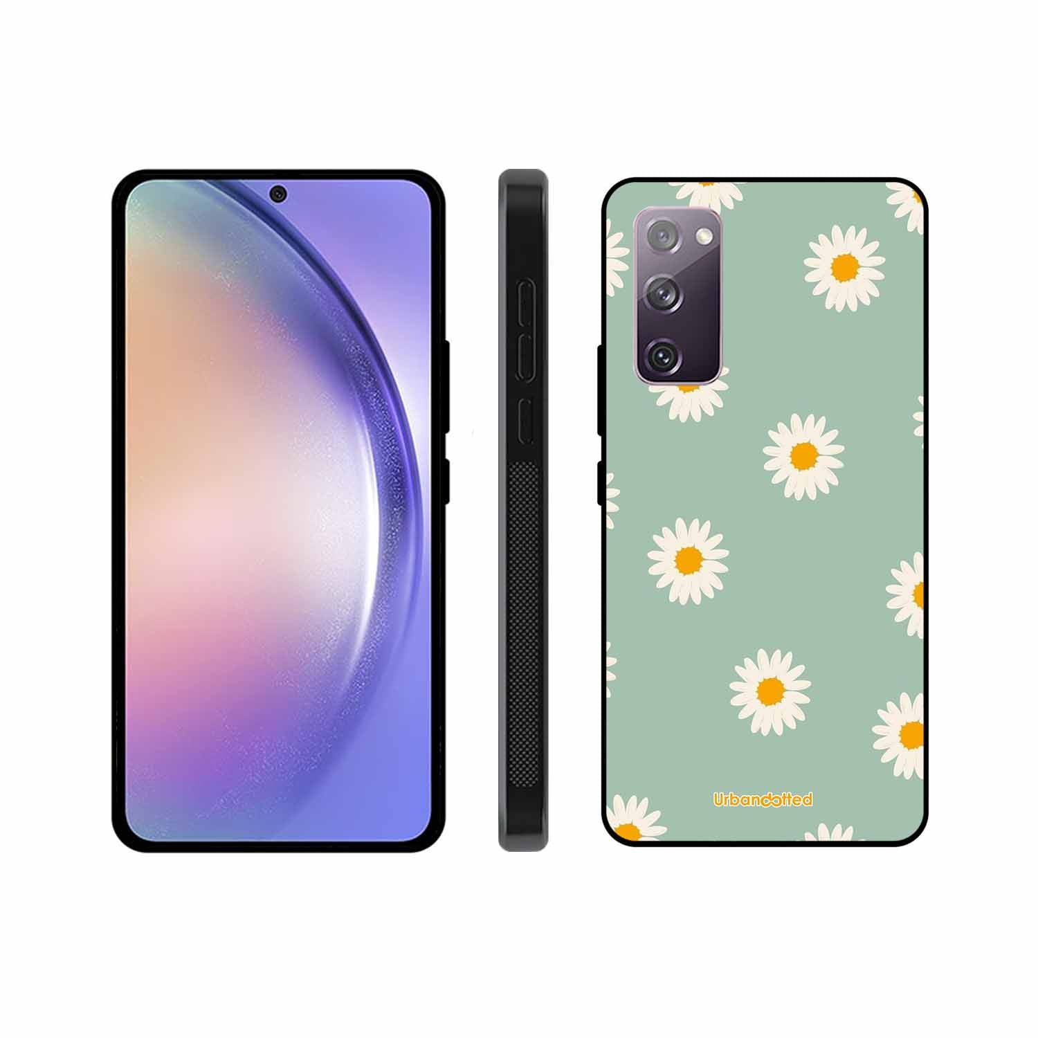 Scattered White Daisies Glass Case For Samsung S20 FE