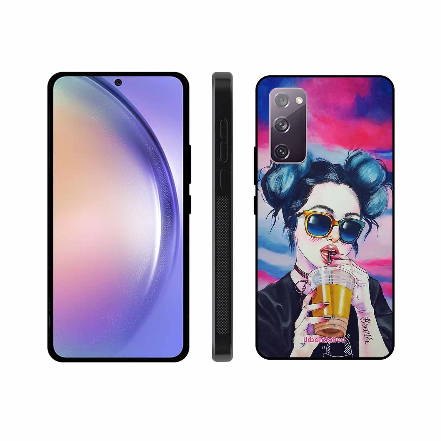 "Breathe" Tattoo Girl Glass Case For Samsung S20 FE