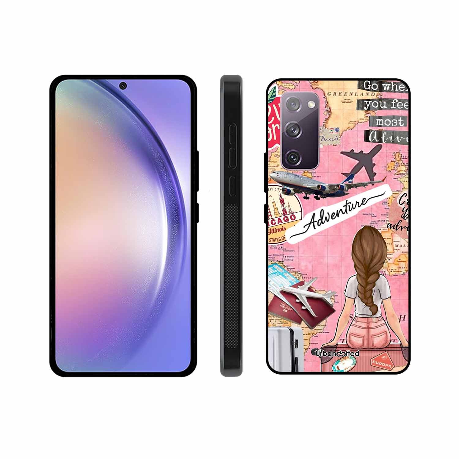 Travel Adventure Map Glass Case For Samsung S20 FE