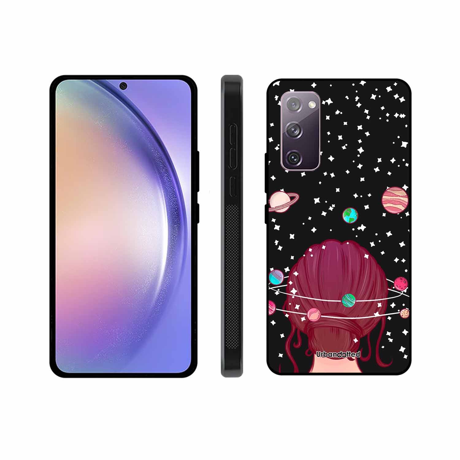 Galactic Hair Space Girl Glass Case For Samsung S20 FE