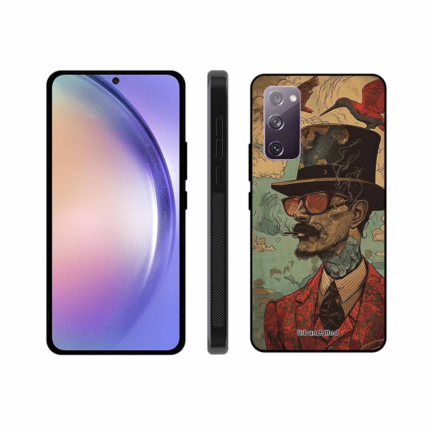 Steampunk Gentleman Smoker Glass Case For Samsung S20 FE