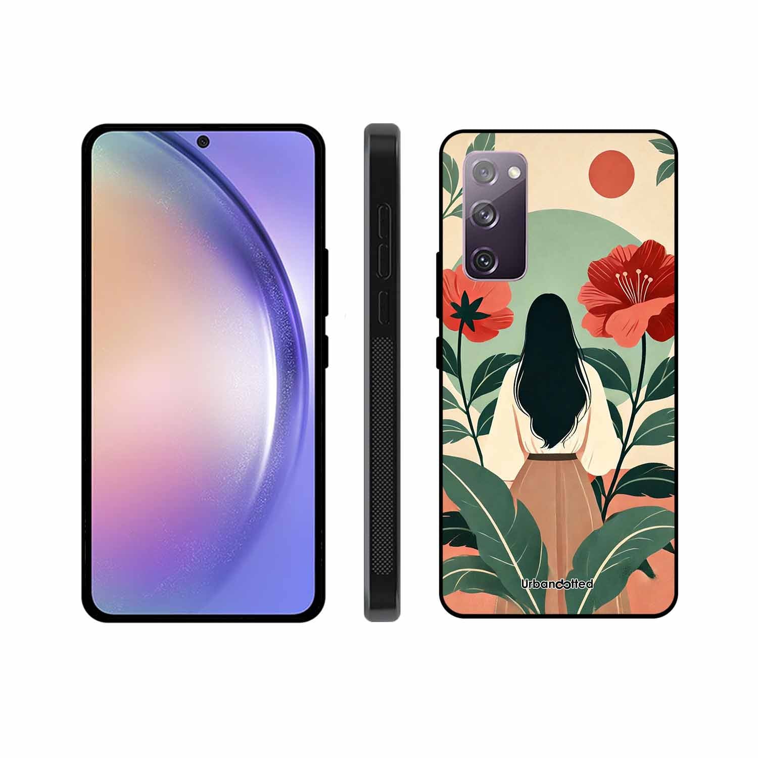 Woman in Floral Garden Glass Case For Samsung S20 FE