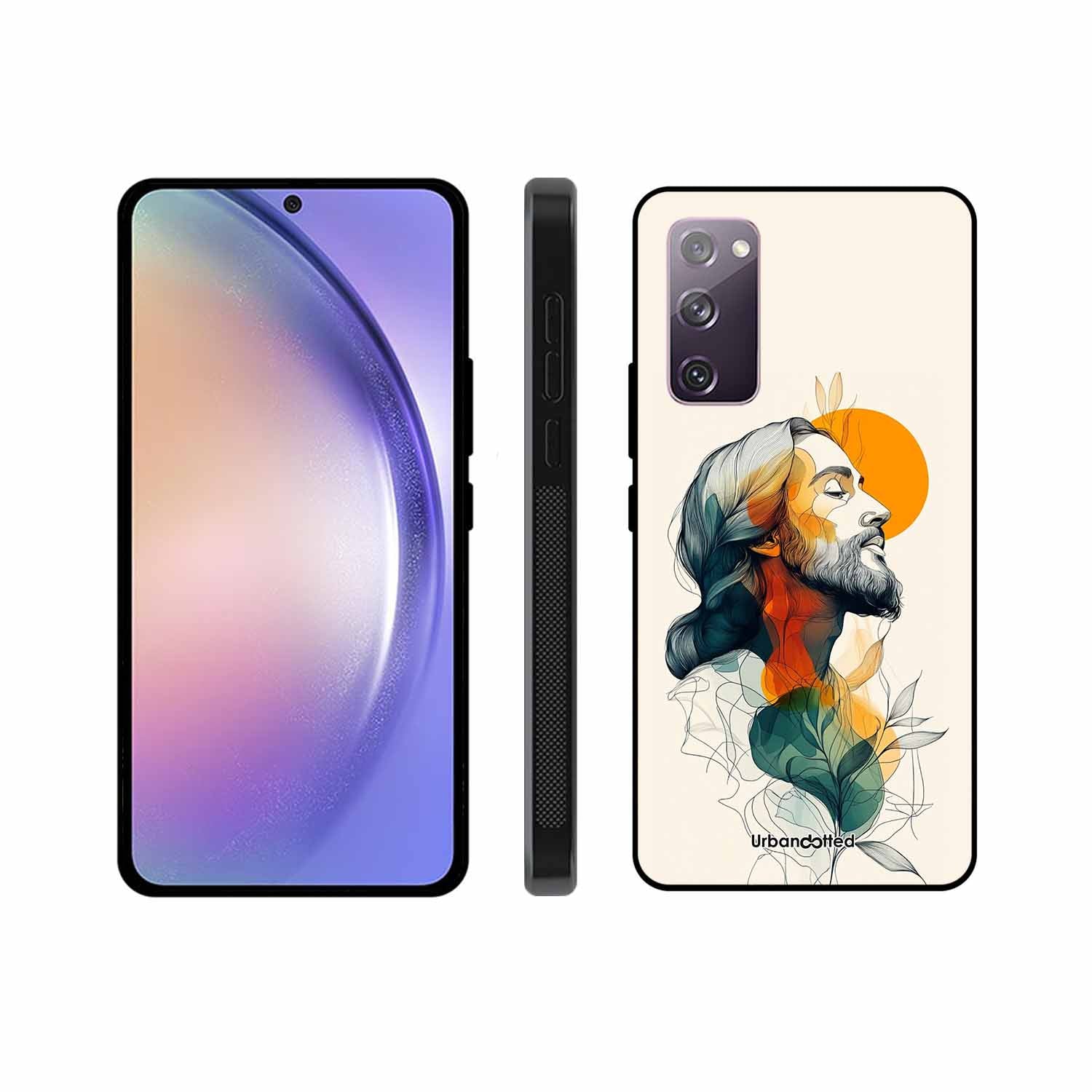 Jesus in Profile Prayer Glass Case For Samsung S20 FE