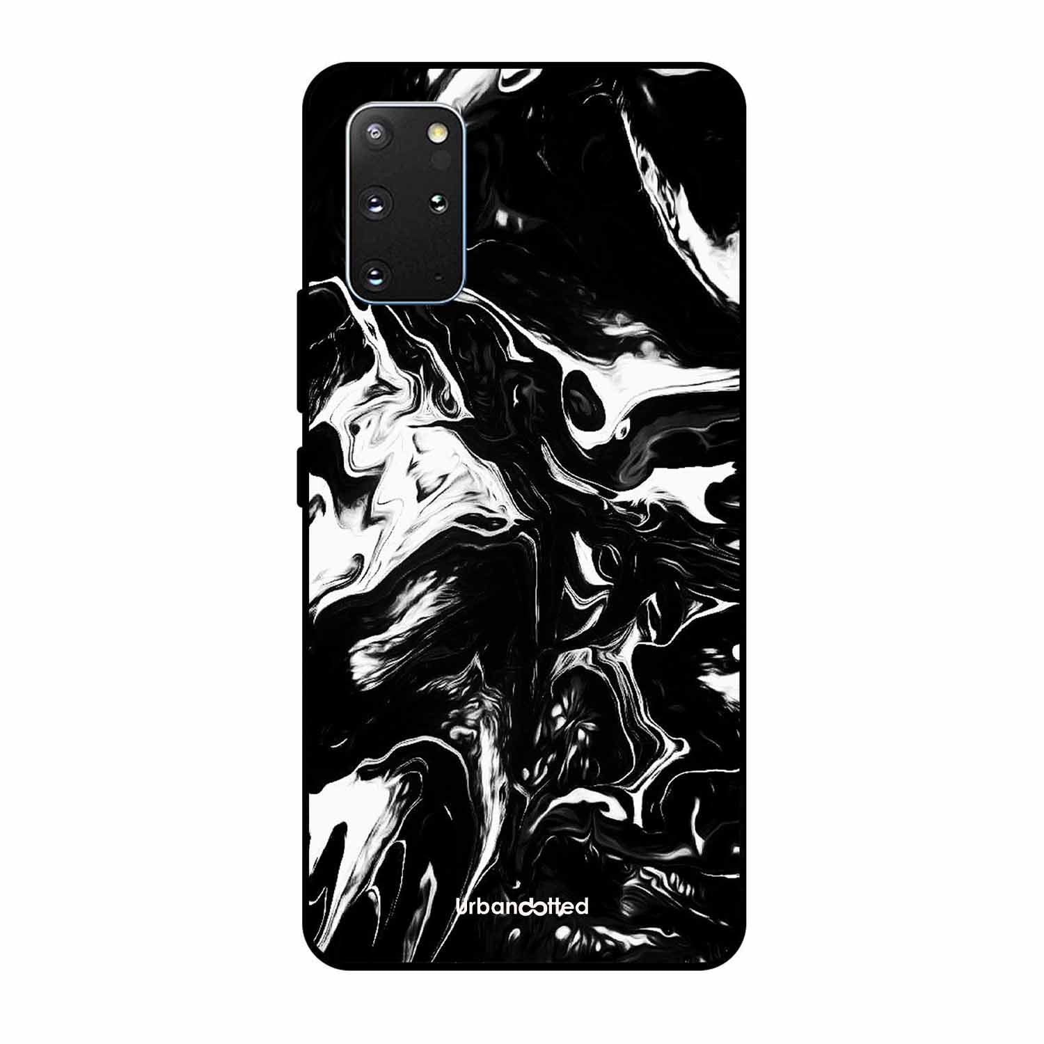 Dark Marble Texture Glass Case For Samsung S20 Plus