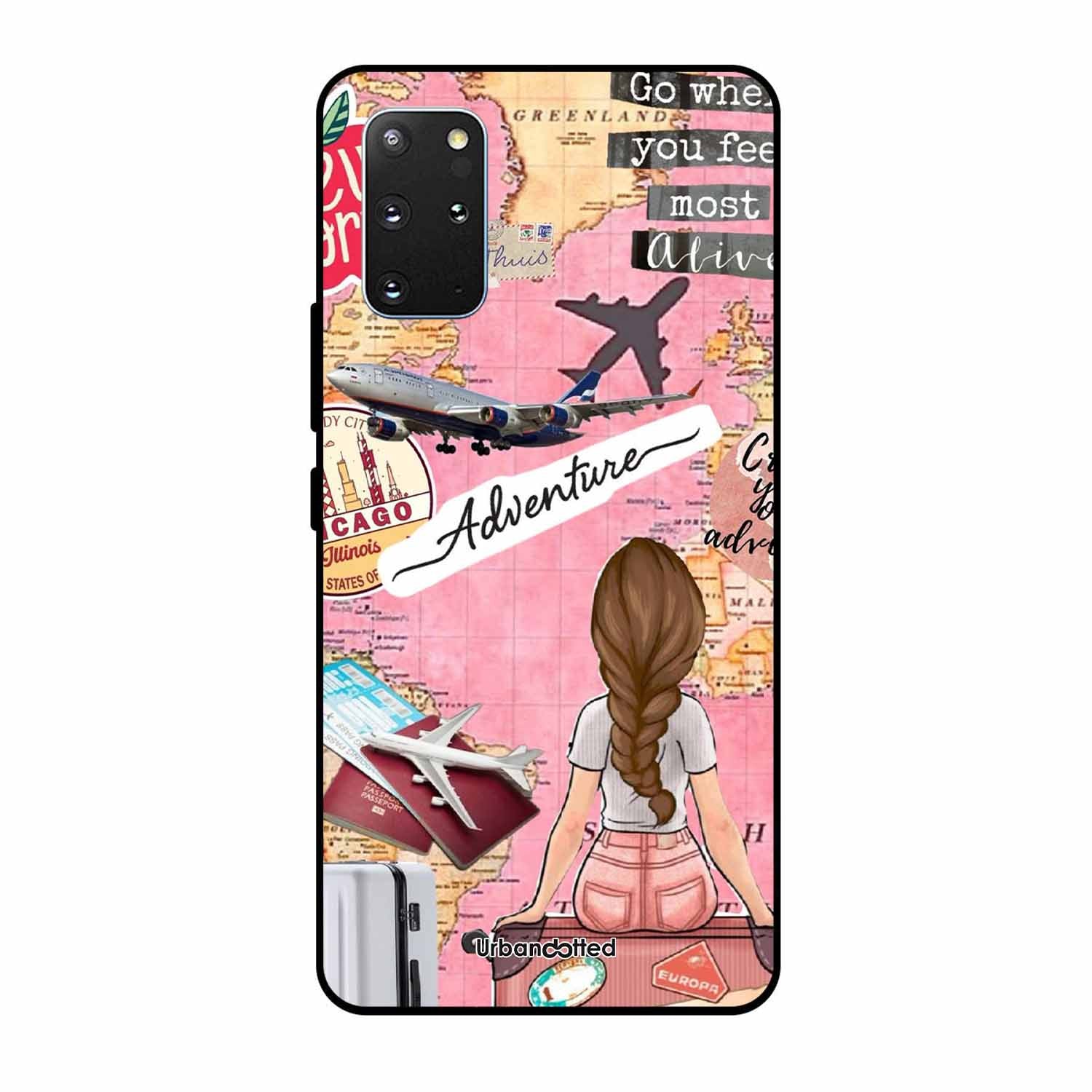 Travel Adventure Map Glass Case For Samsung S20 Plus