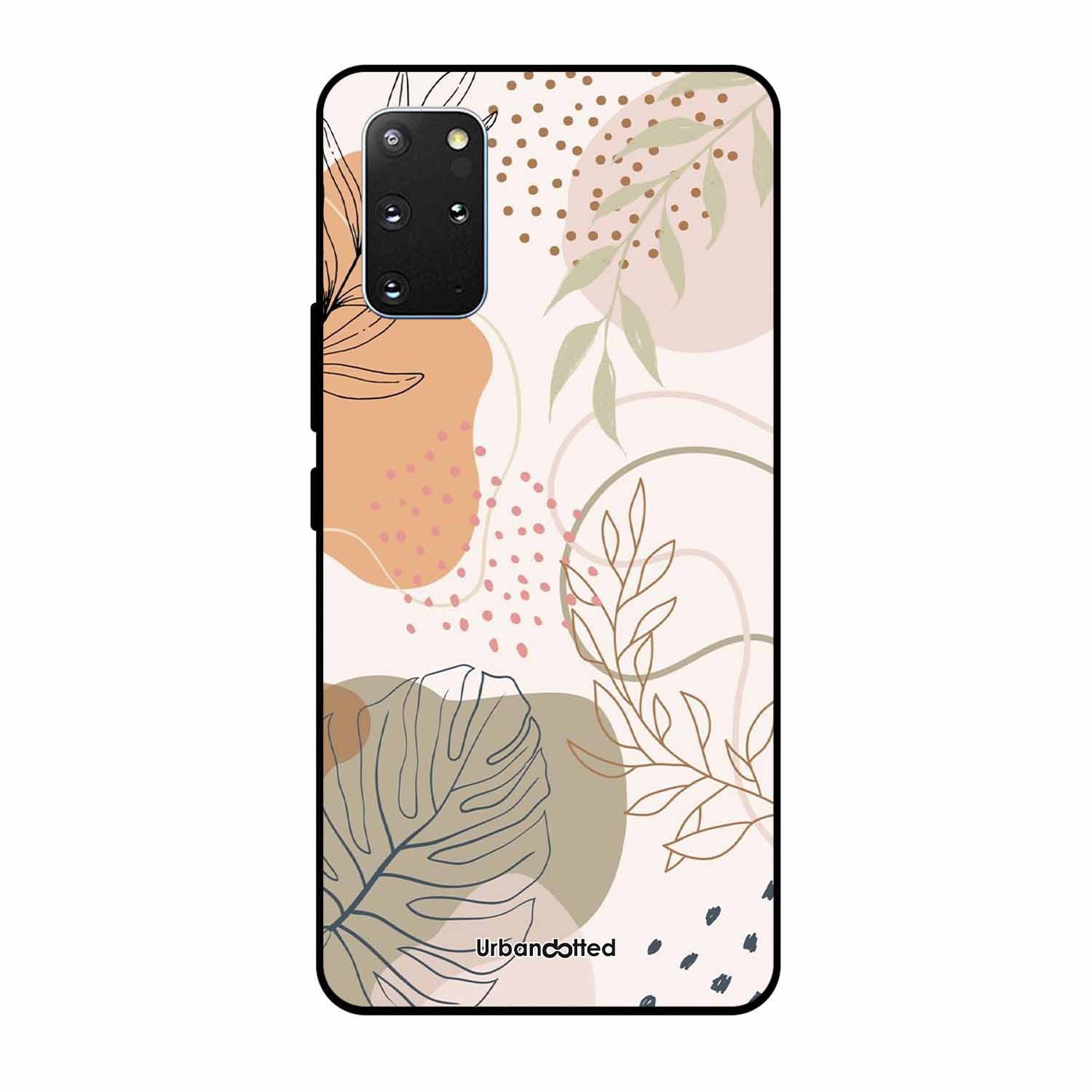 Minimalist Leaf Pattern Glass Case For Samsung S20 Plus
