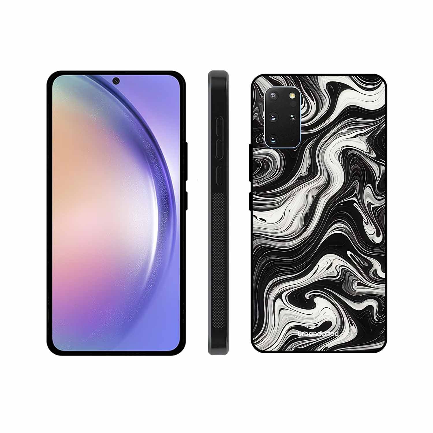 Monochrome Marble Glass Case For Samsung S20 Plus