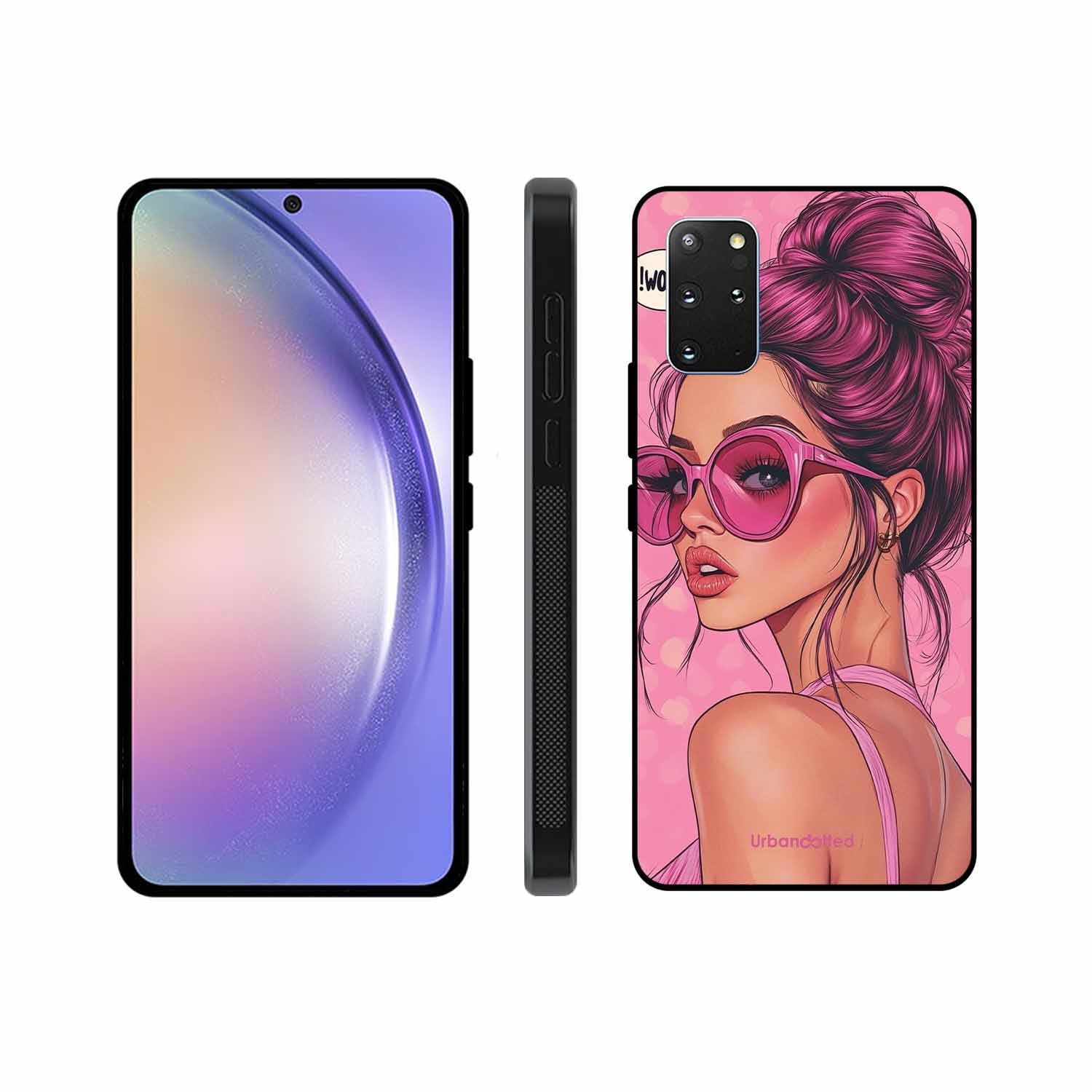 Retro Sunglasses Girl Glass Case For Samsung S20 Plus