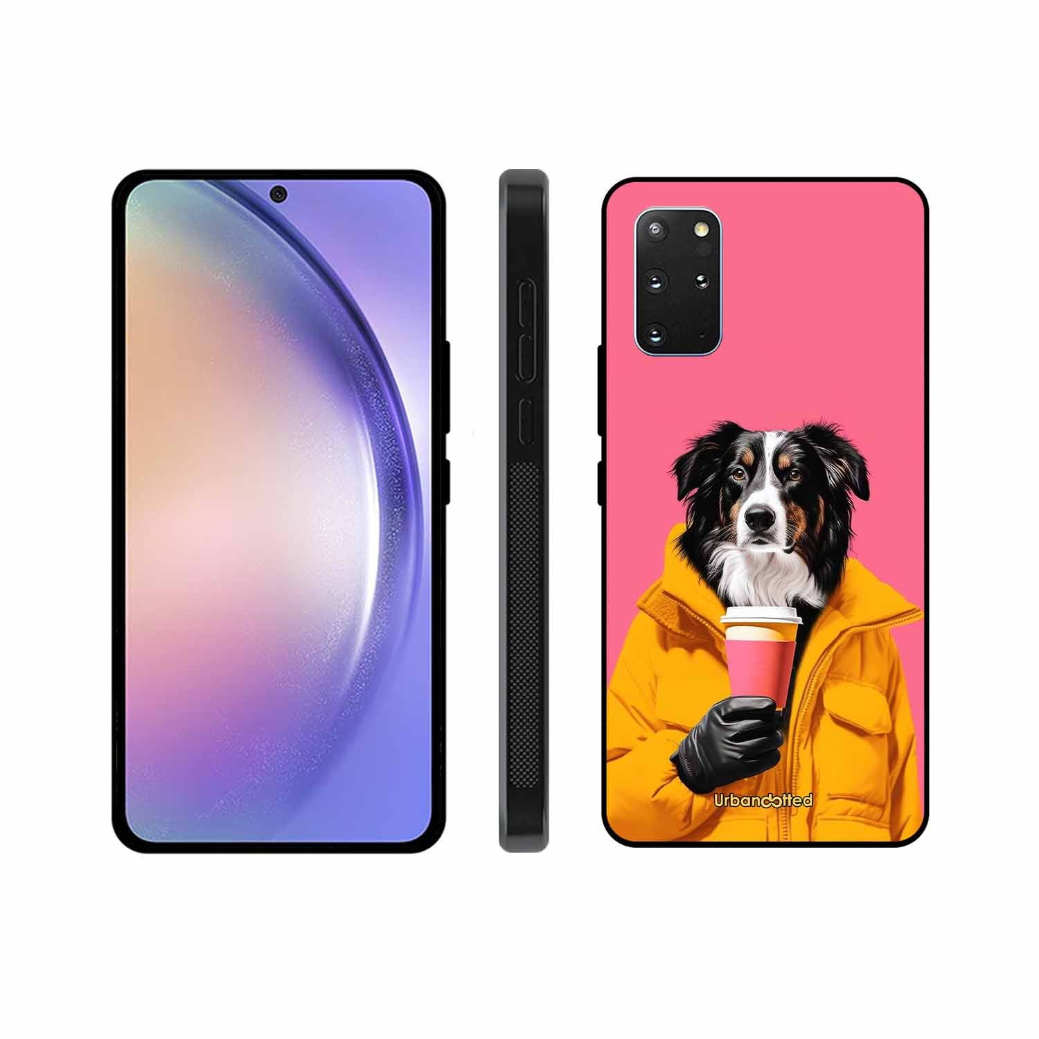 Trendy Dog with Drink Glass Case For Samsung S20 Plus
