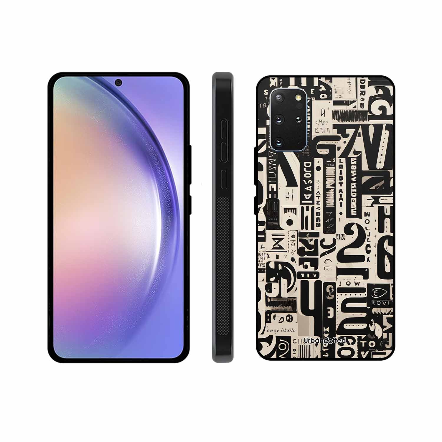 Abstract Typography Collage Glass Case For Samsung S20 Plus