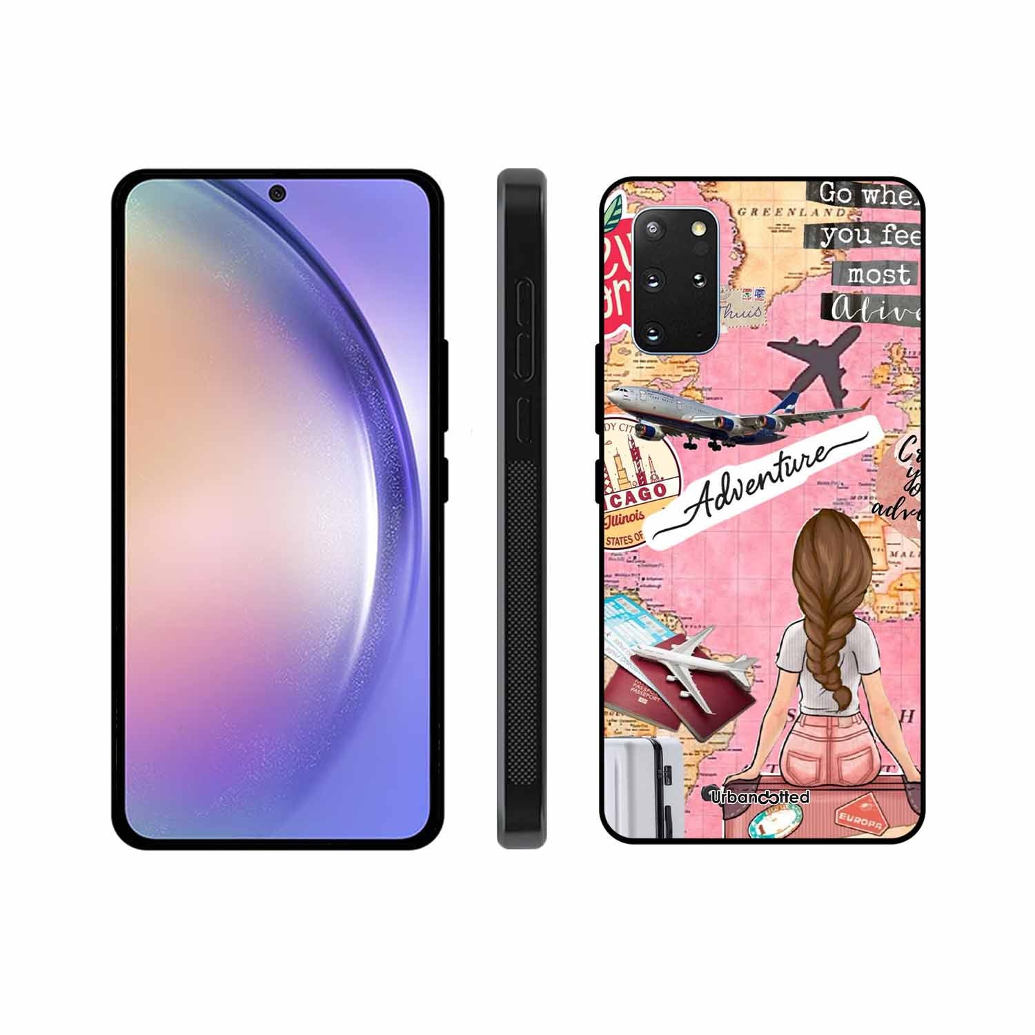 Travel Adventure Map Glass Case For Samsung S20 Plus