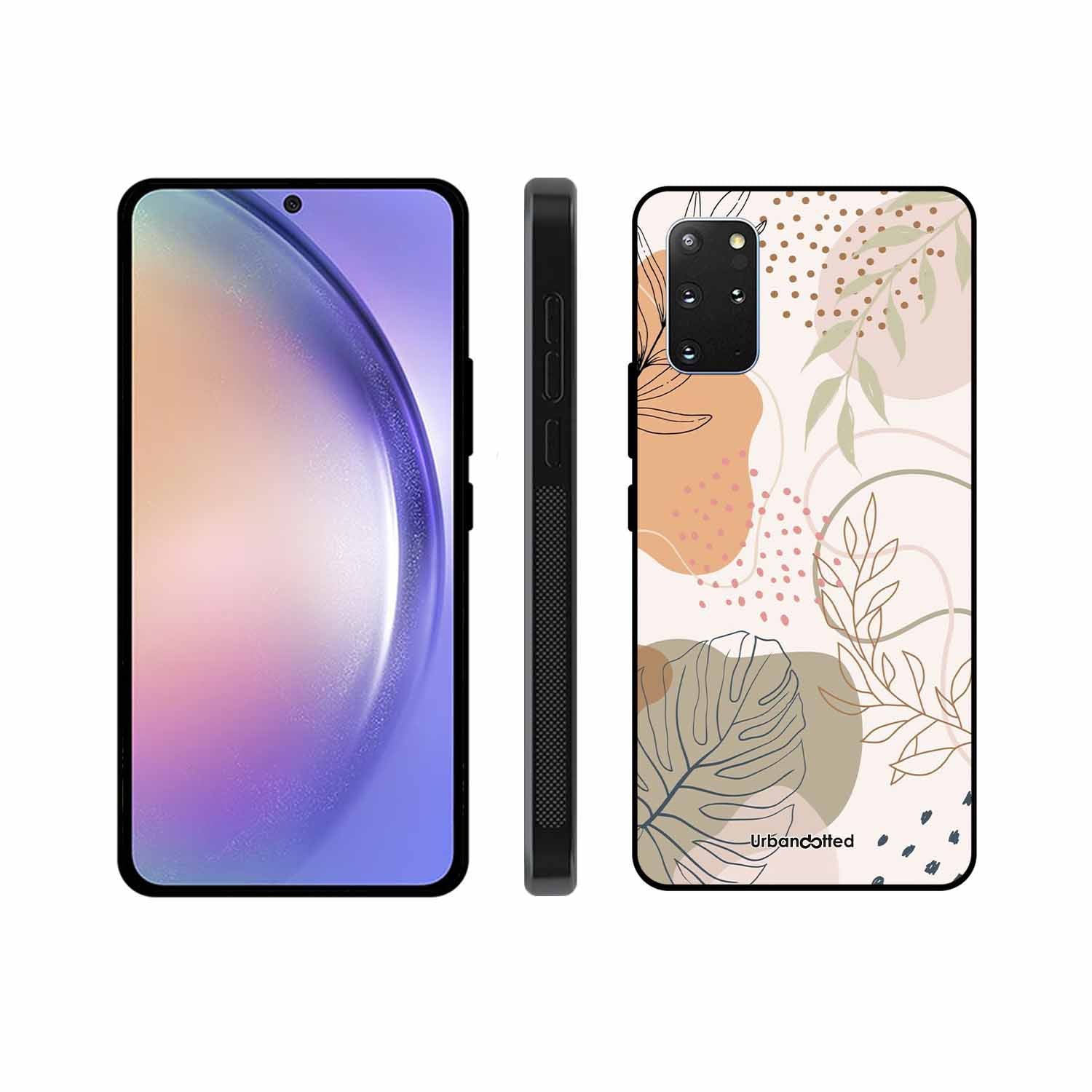 Minimalist Leaf Pattern Glass Case For Samsung S20 Plus
