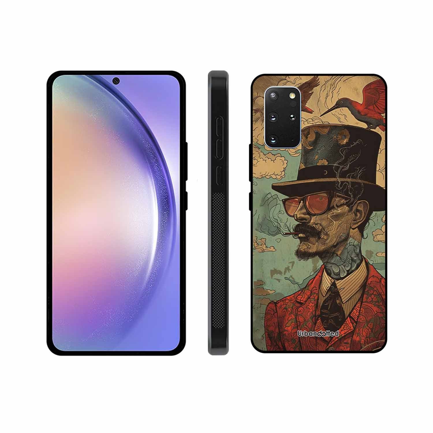 Steampunk Gentleman Smoker Glass Case For Samsung S20 Plus
