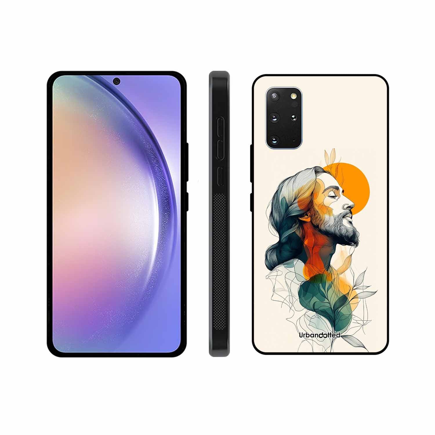 Jesus in Profile Prayer Glass Case For Samsung S20 Plus