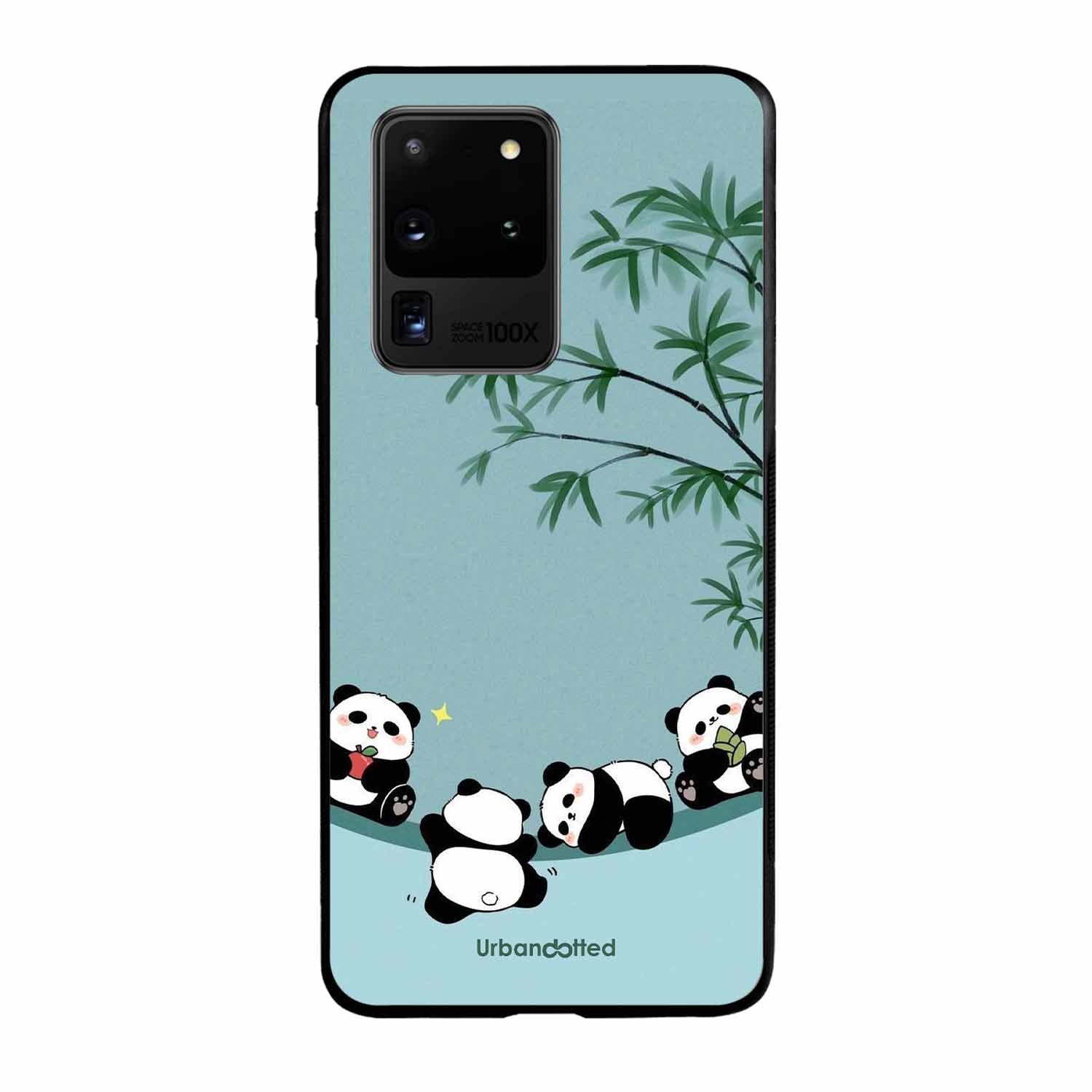 Cute Resting Pandas Glass Case For Samsung S20 Ultra