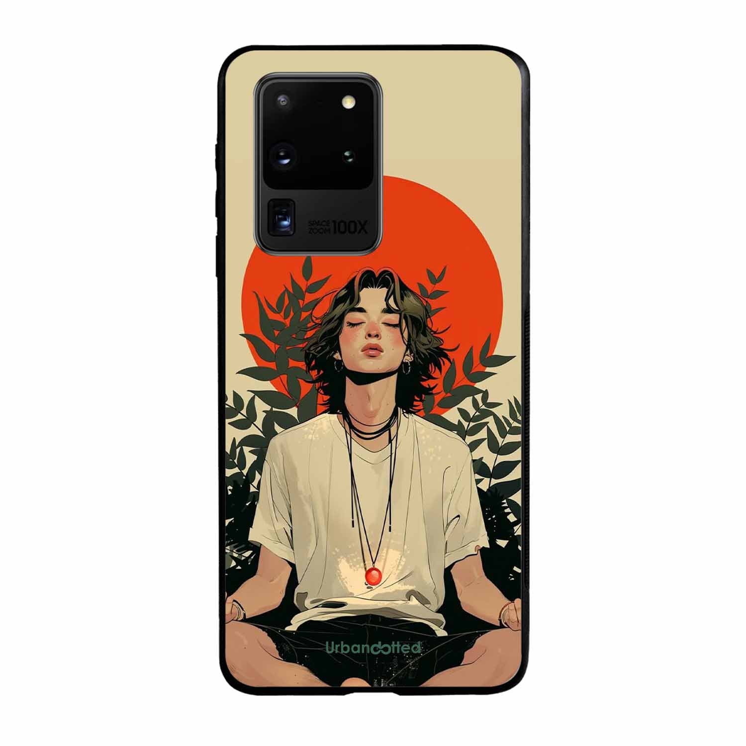 Meditating Figure Glass Case For Samsung S20 Ultra