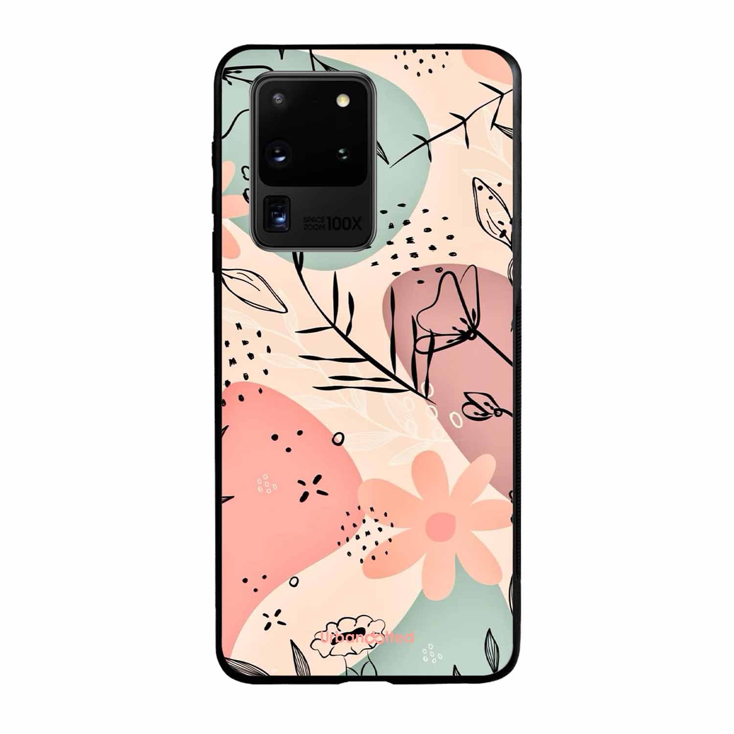 Abstract Floral Glass Case For Samsung S20 Ultra