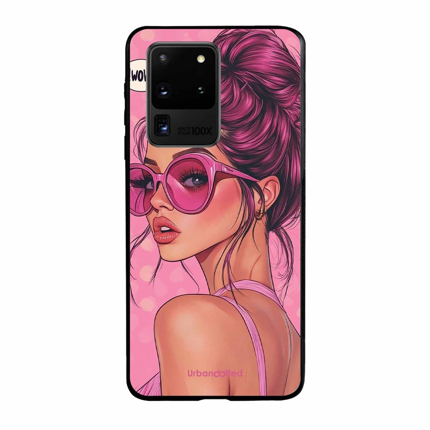 Retro Sunglasses Girl Glass Case For Samsung S20 Ultra