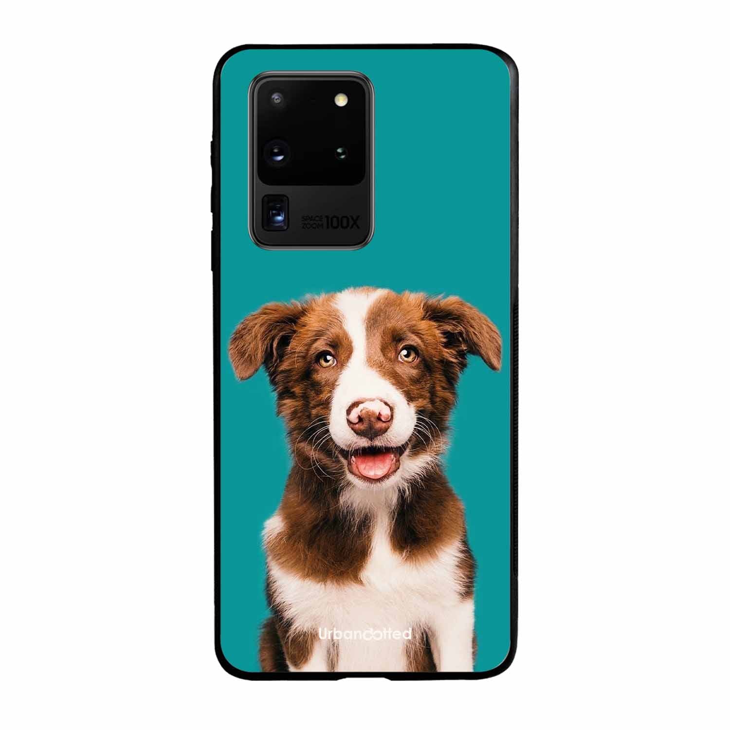Smiling Dog Portrait Glass Case For Samsung S20 Ultra