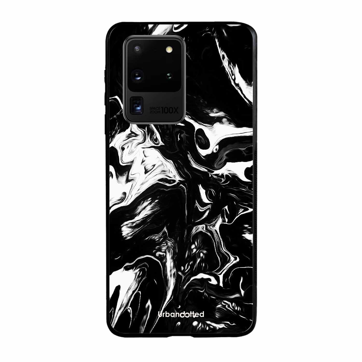 Dark Marble Texture Glass Case For Samsung S20 Ultra
