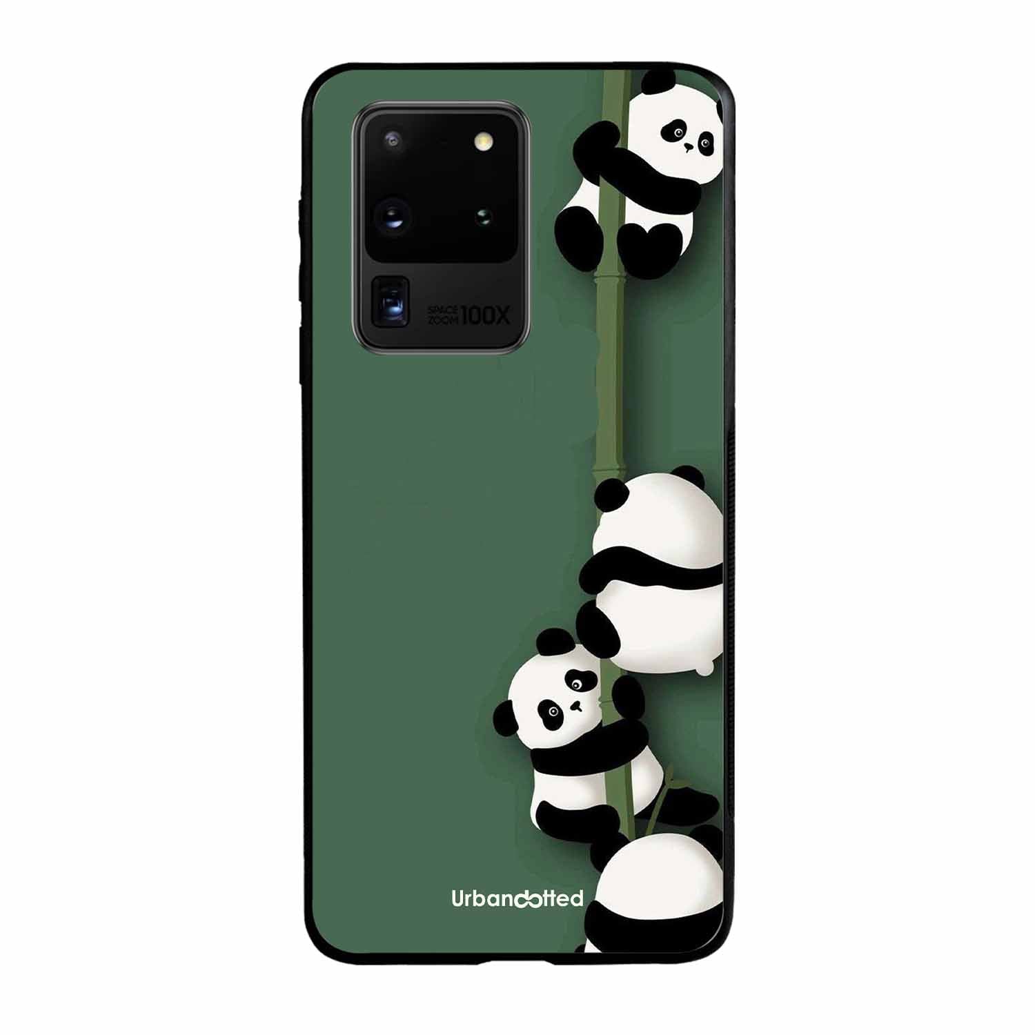 Climbing Pandas Glass Case For Samsung S20 Ultra