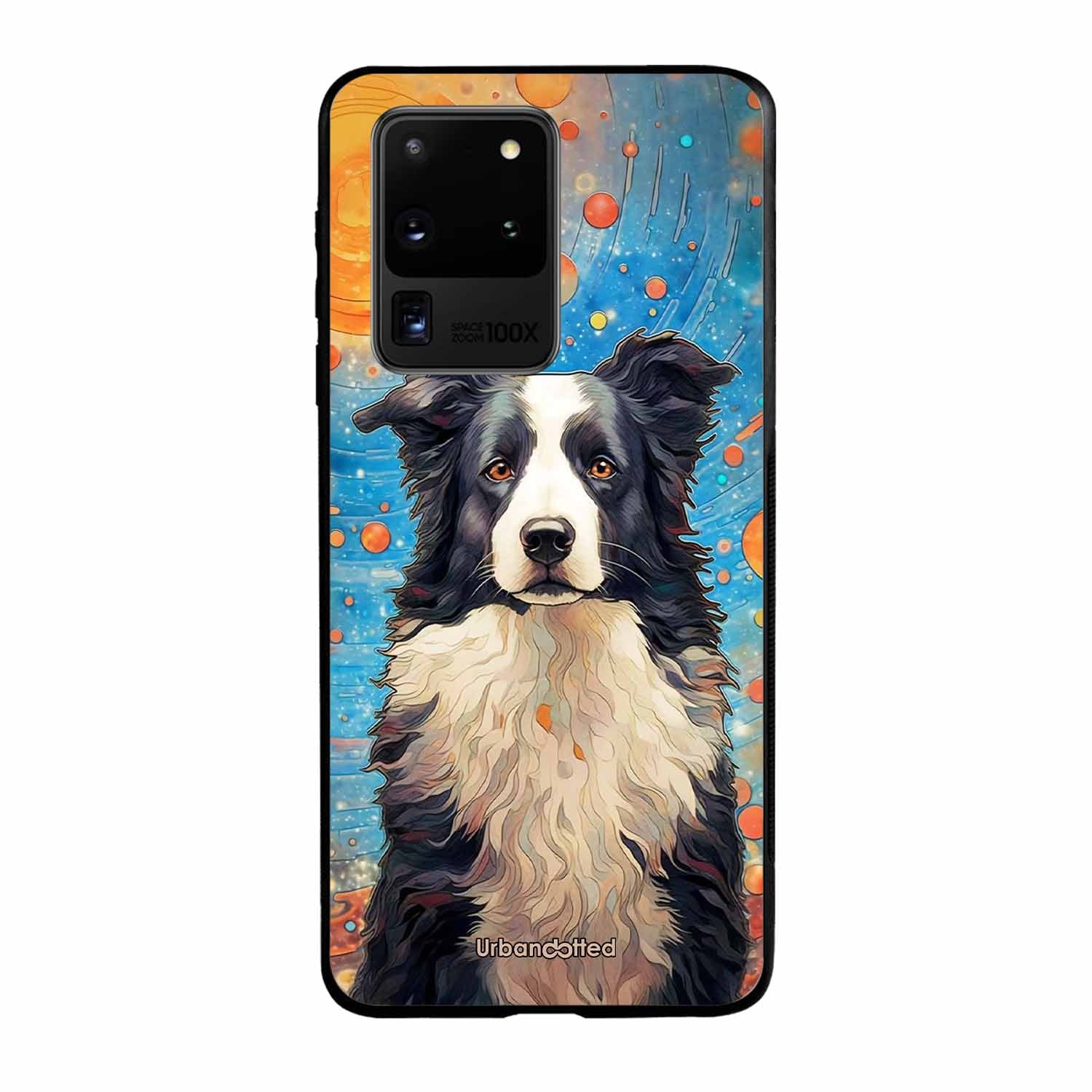 Artistic Dog Illustration Glass Case For Samsung S20 Ultra