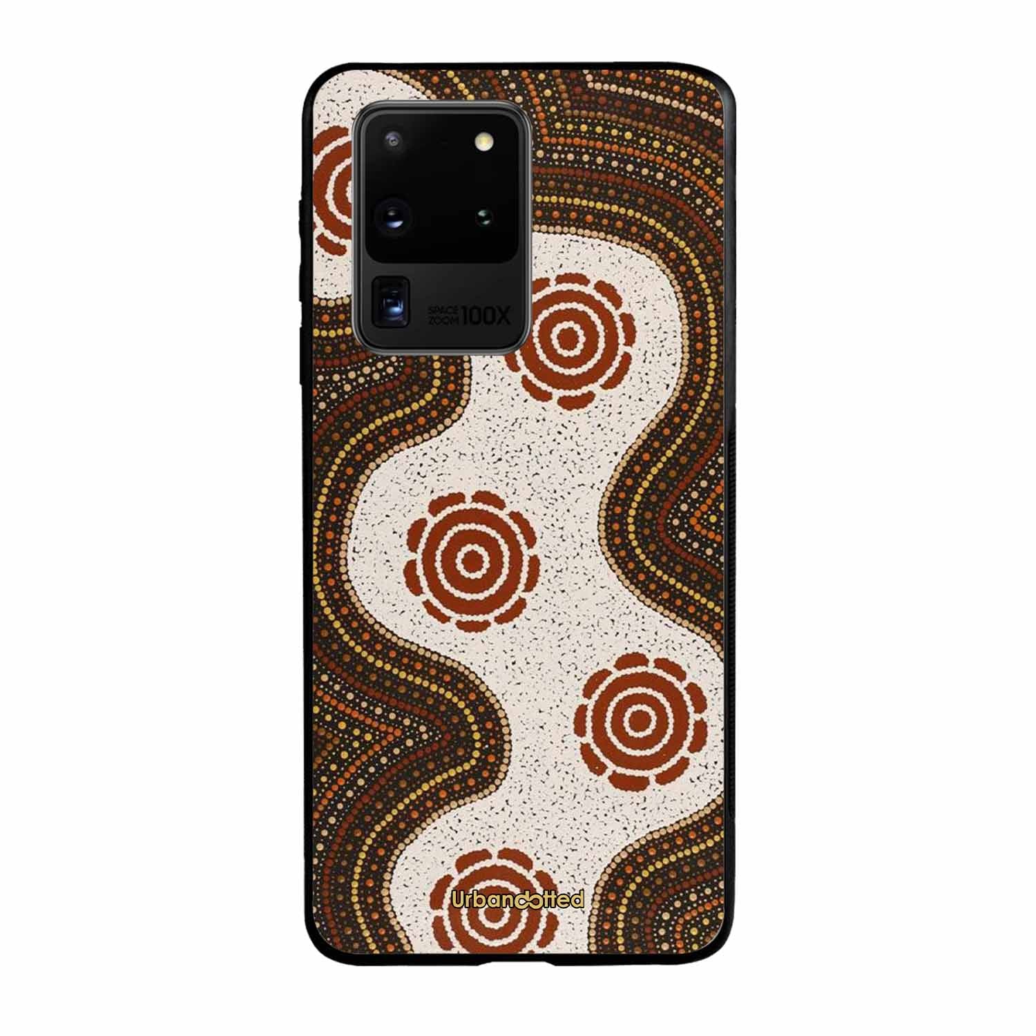 Aboriginal Dot Art Flow Glass Case For Samsung S20 Ultra
