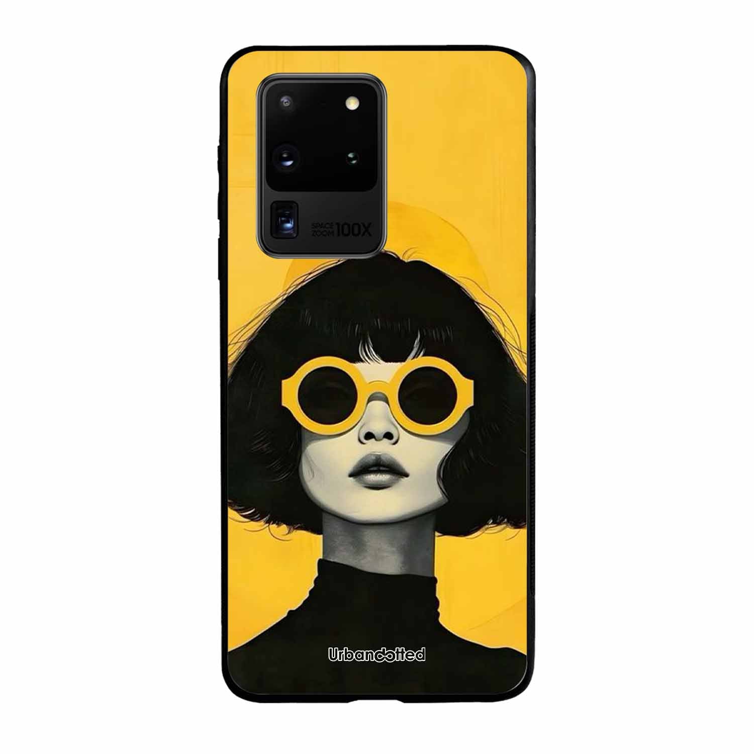 Retro Sunglasses Portrait Glass Case For Samsung S20 Ultra