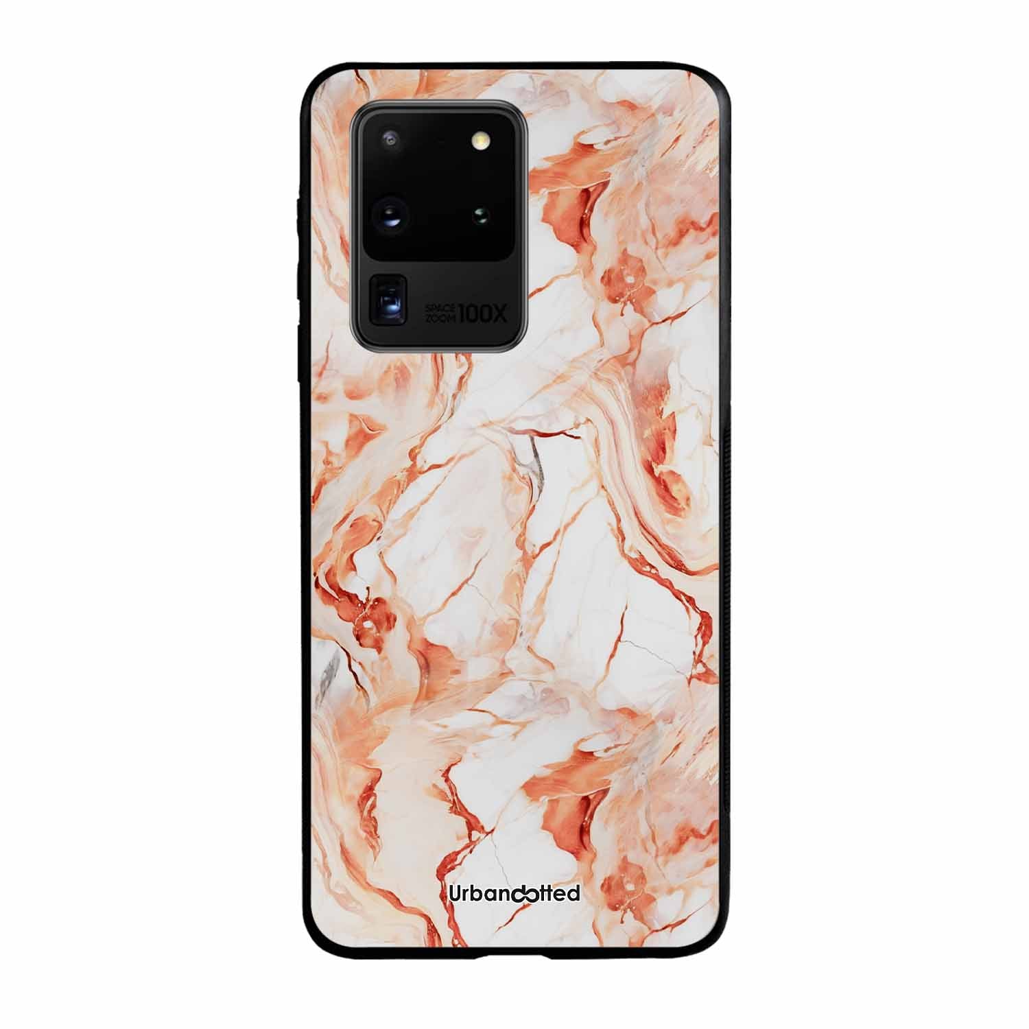 Elegant Rose Gold Veins Glass Case For Samsung S20 Ultra