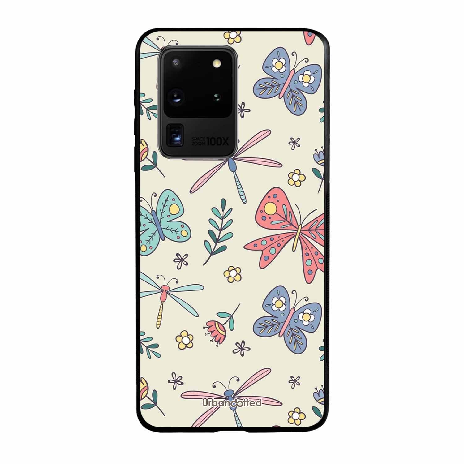 Butterfly and Dragonfly Garden Glass Case For Samsung S20 Ultra