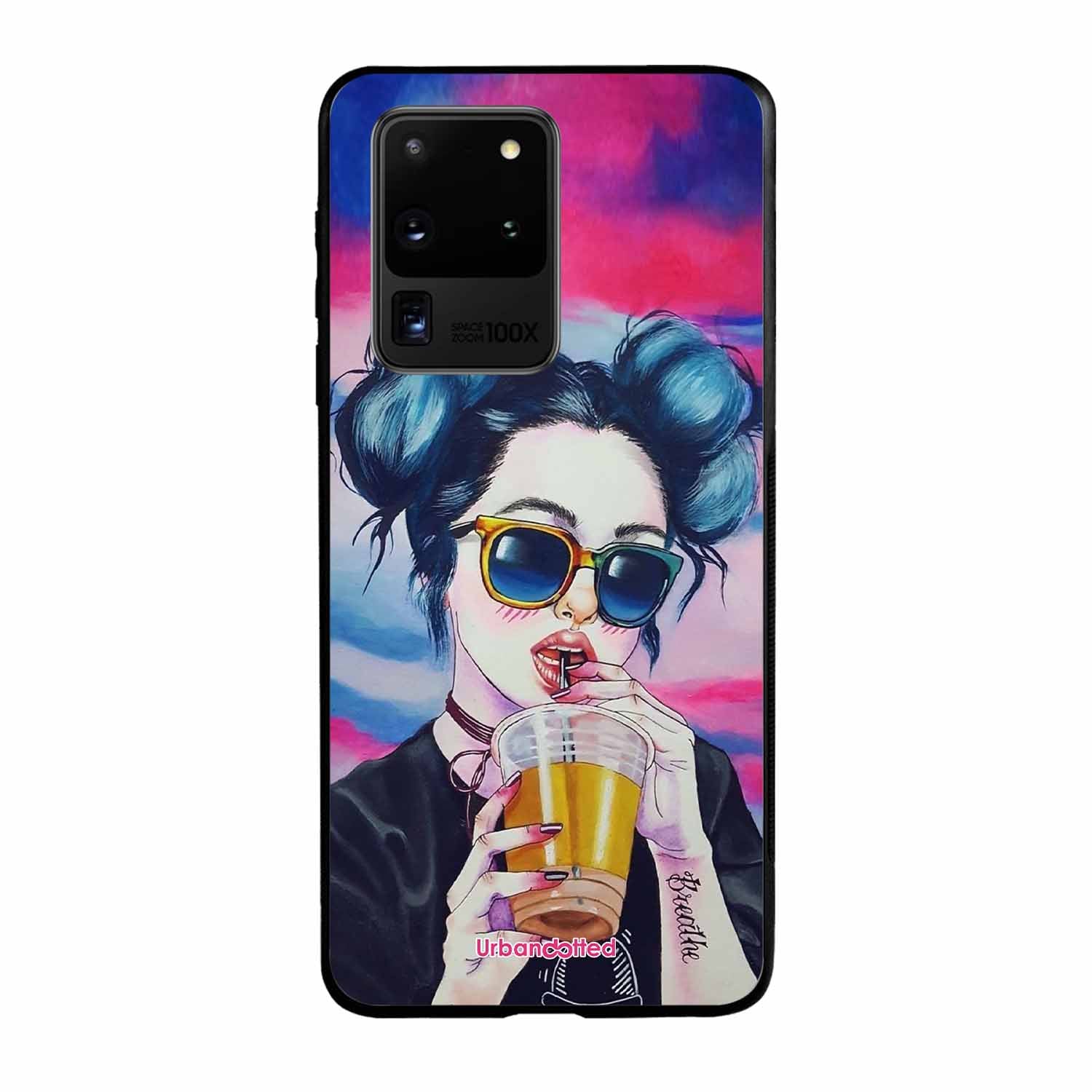 "Breathe" Tattoo Girl Glass Case For Samsung S20 Ultra