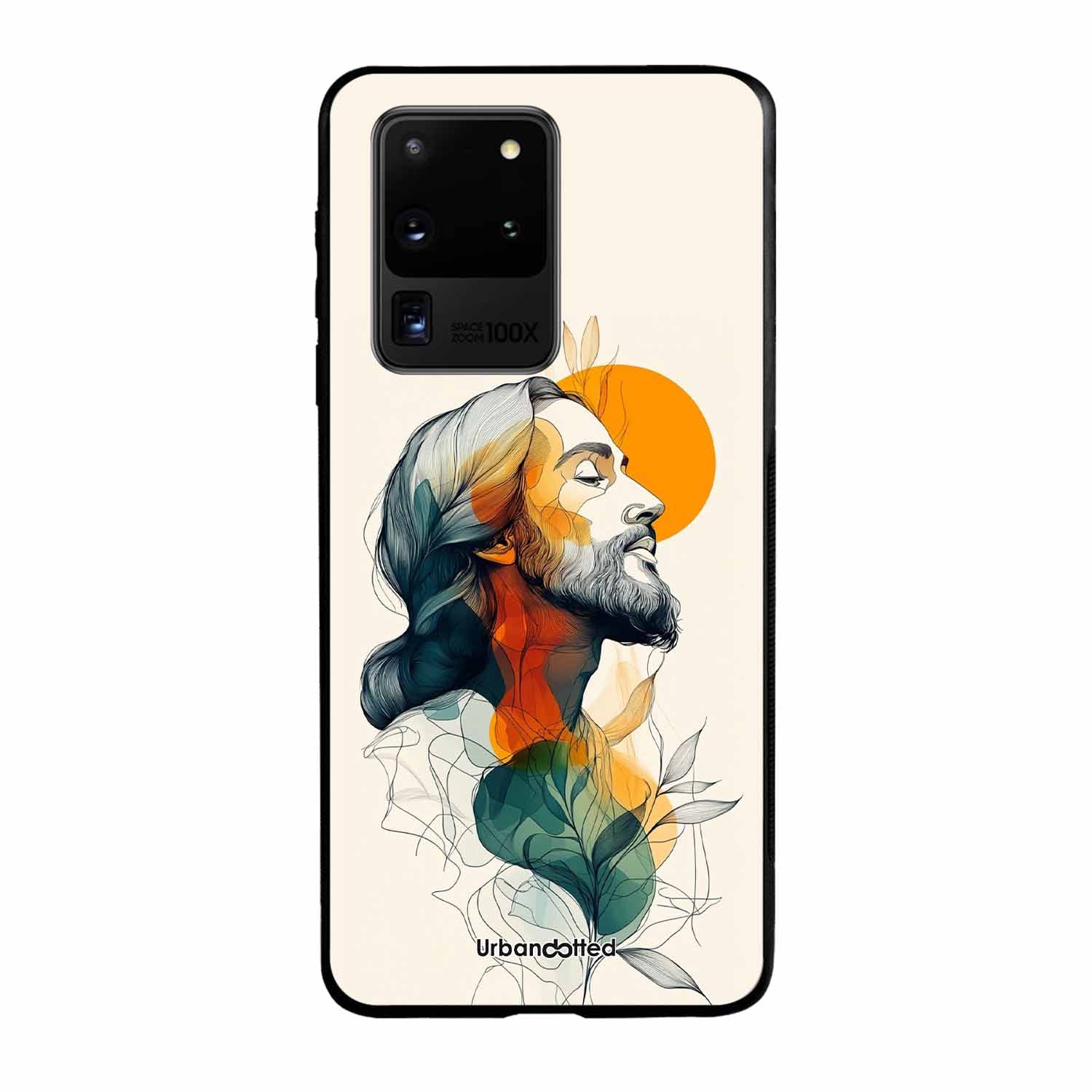 Jesus in Profile Prayer Glass Case For Samsung S20 Ultra