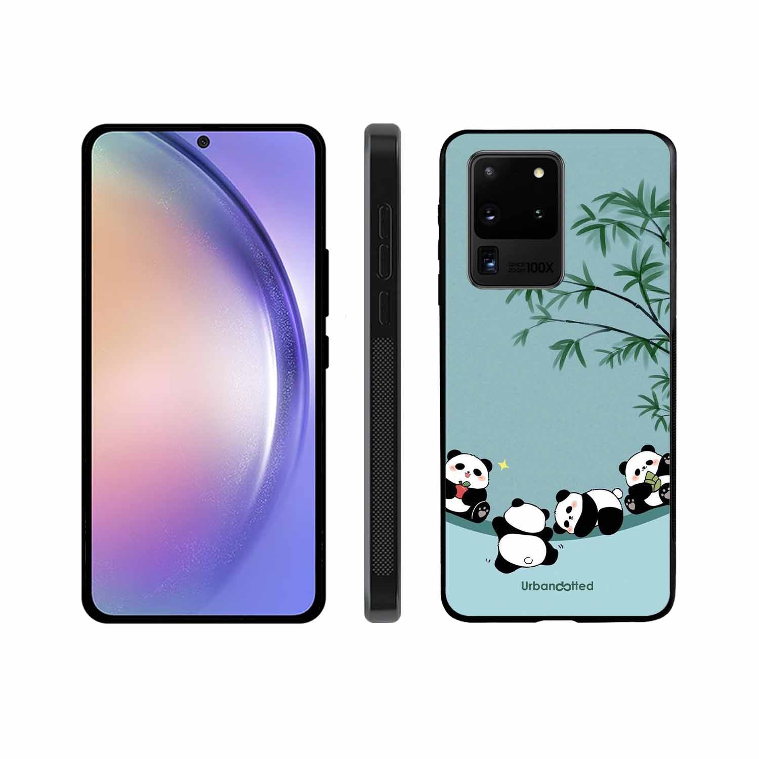 Cute Resting Pandas Glass Case For Samsung S20 Ultra