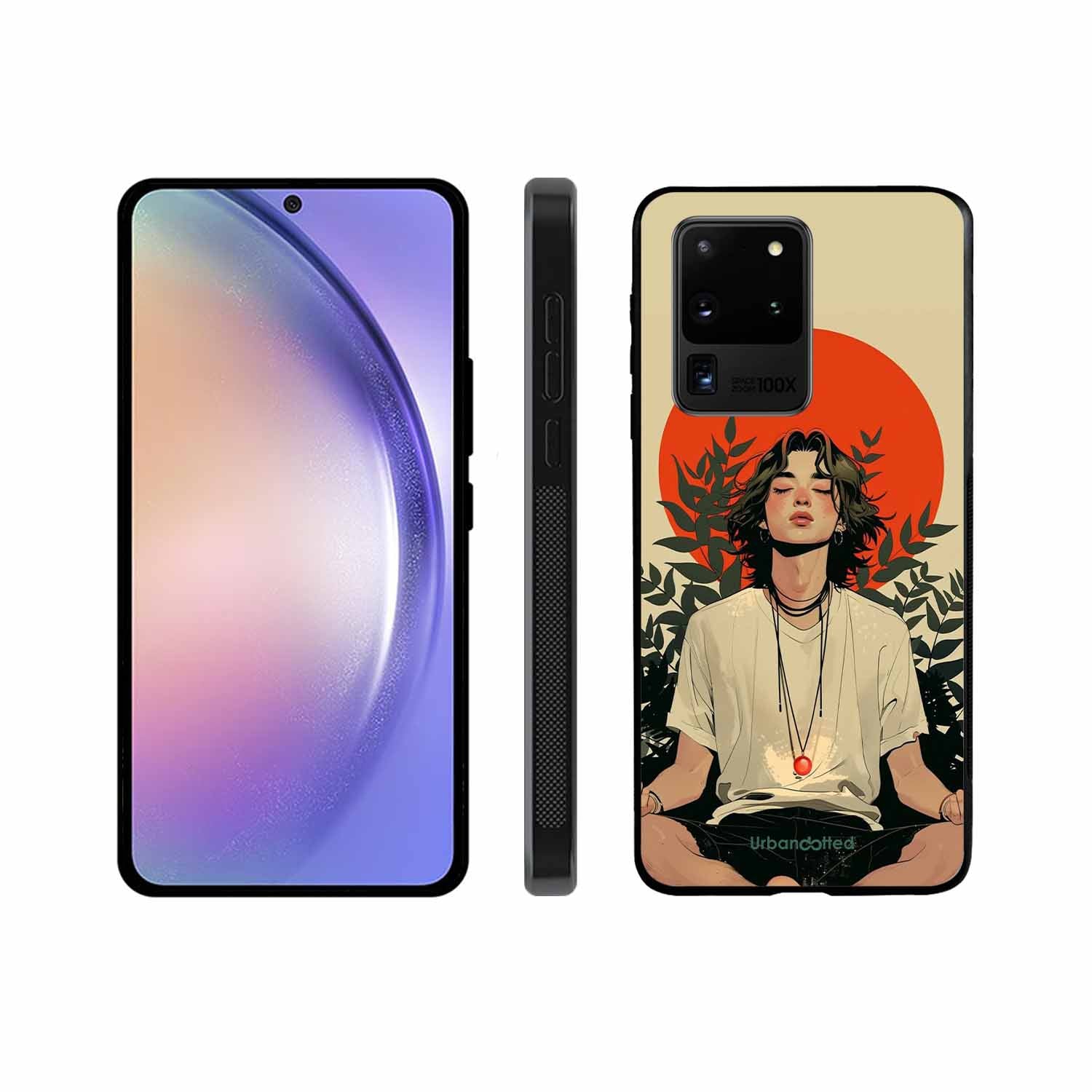 Meditating Figure Glass Case For Samsung S20 Ultra