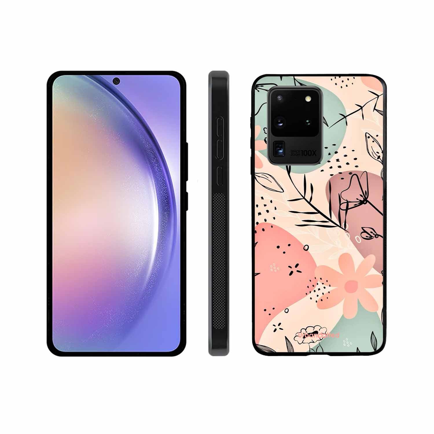 Abstract Floral Glass Case For Samsung S20 Ultra