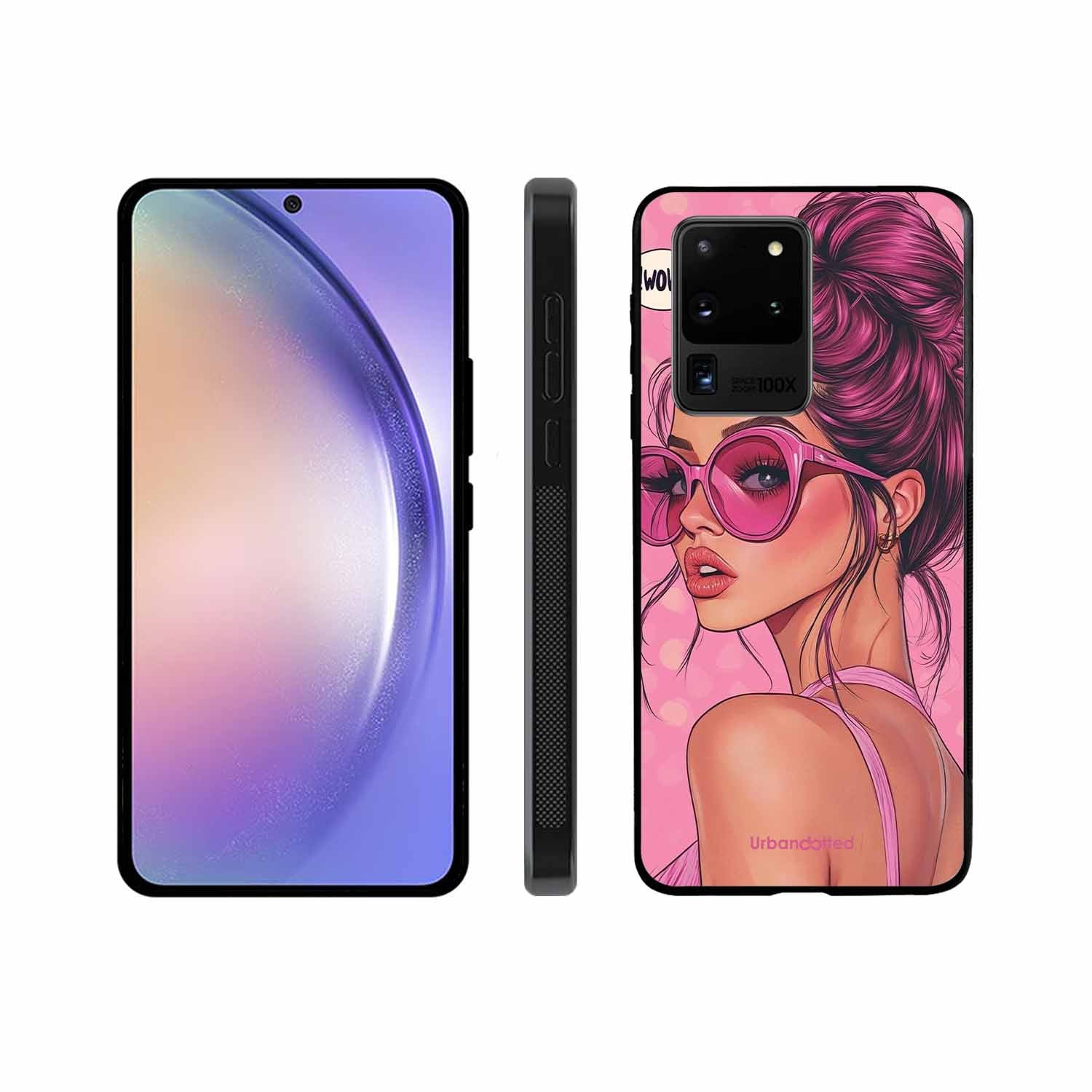 Retro Sunglasses Girl Glass Case For Samsung S20 Ultra