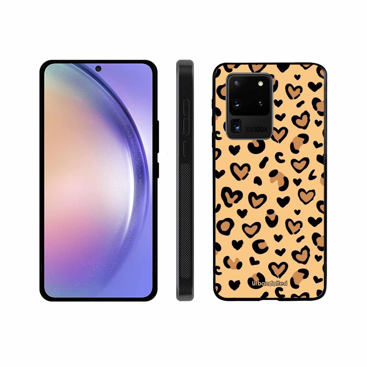 Native Animal Print Hearts Glass Case For Samsung S20 Ultra