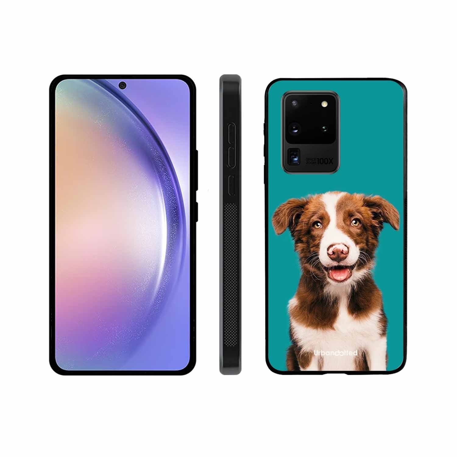 Smiling Dog Portrait Glass Case For Samsung S20 Ultra